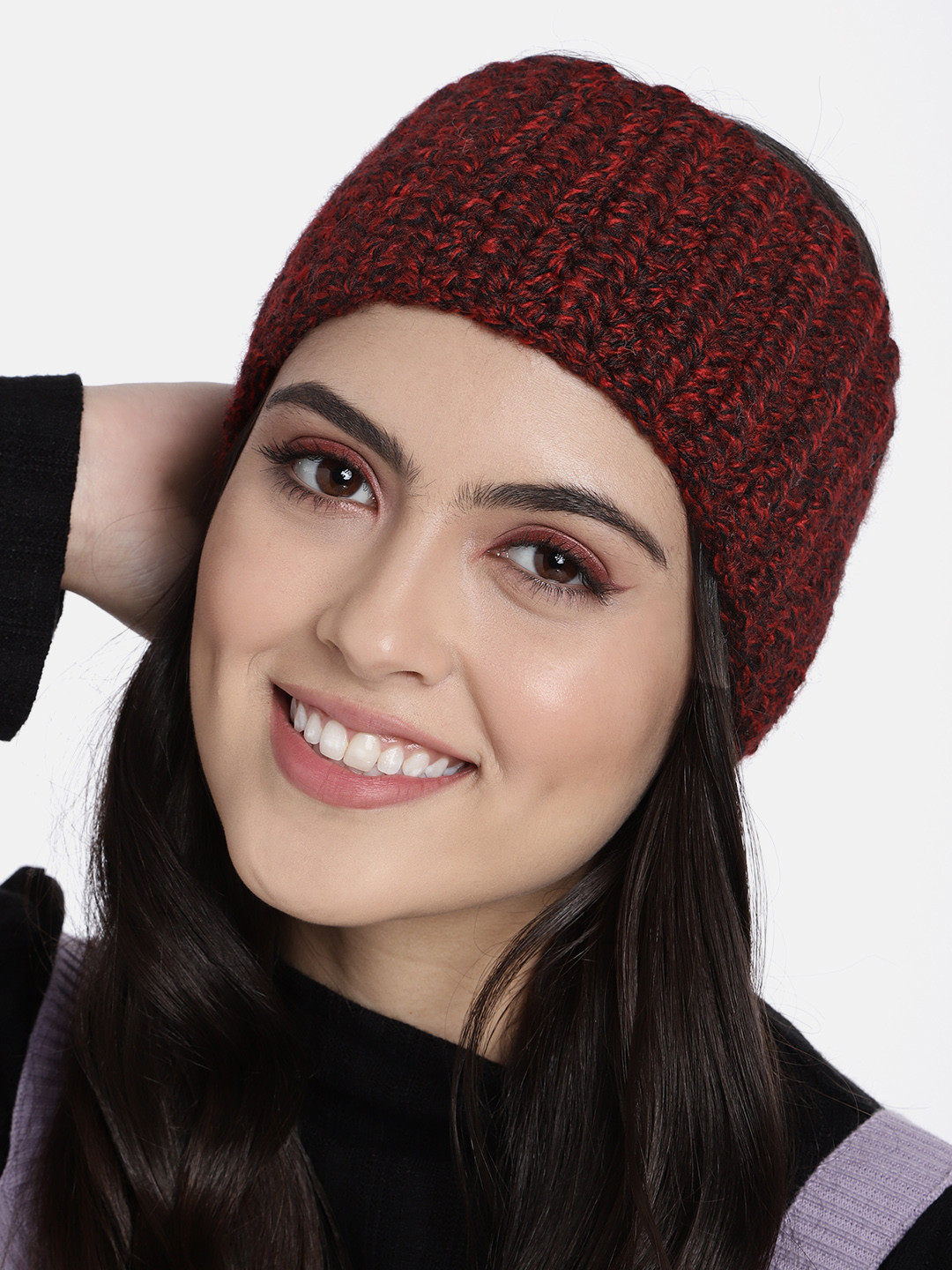 Magic Needles Red & Black Handmade Crochet Headband