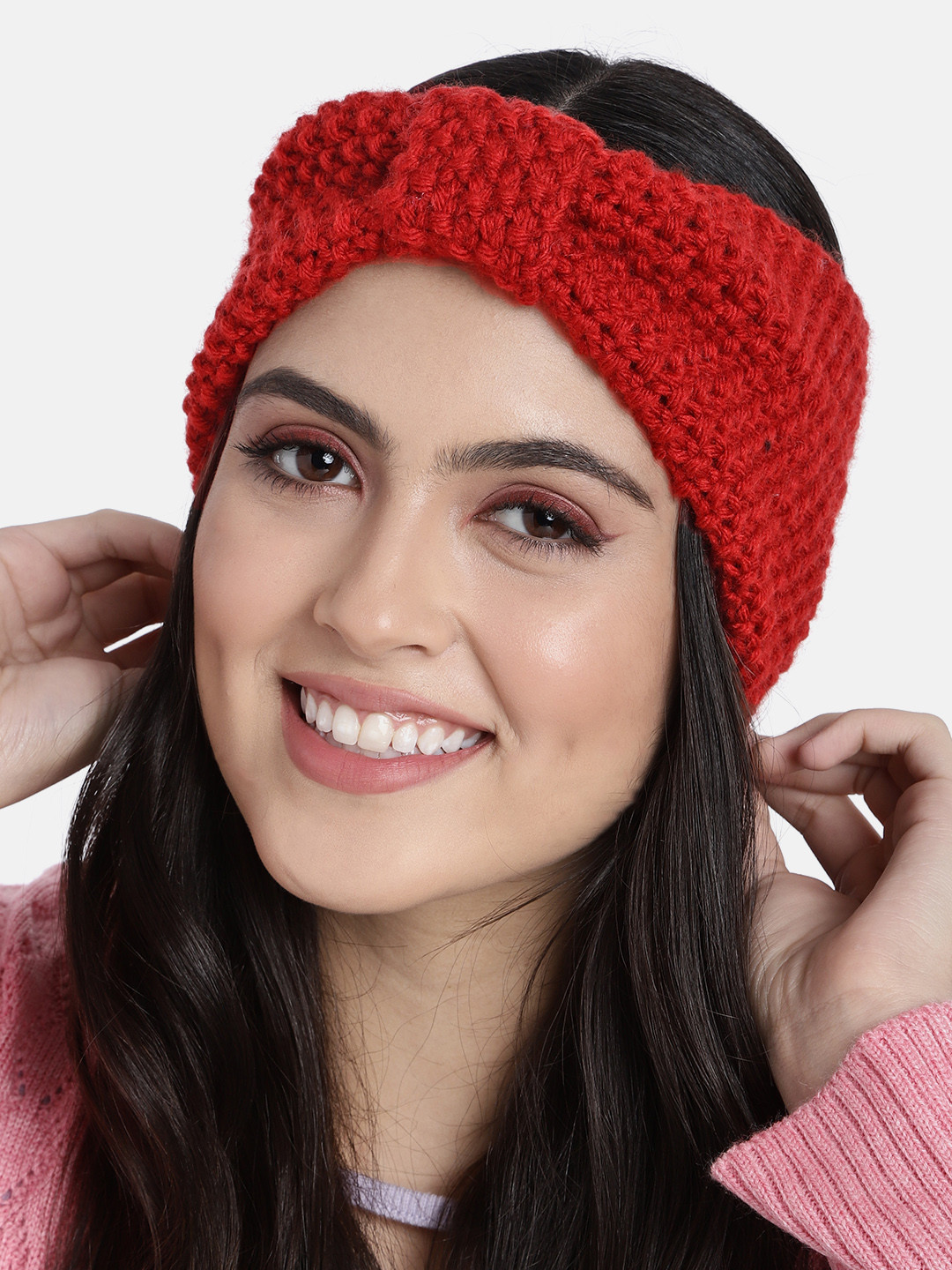 Magic Needles Rust Red Handmade Bow Headband