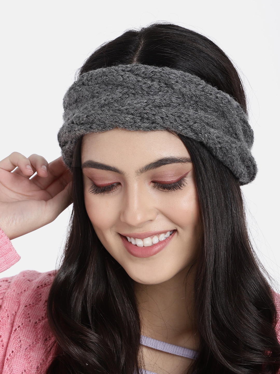 Magic Needles Grey Handmade Double Cable Headband