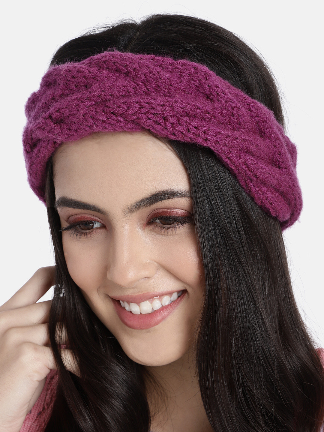 Magic Needles Purple Handmade Double Cable Headband