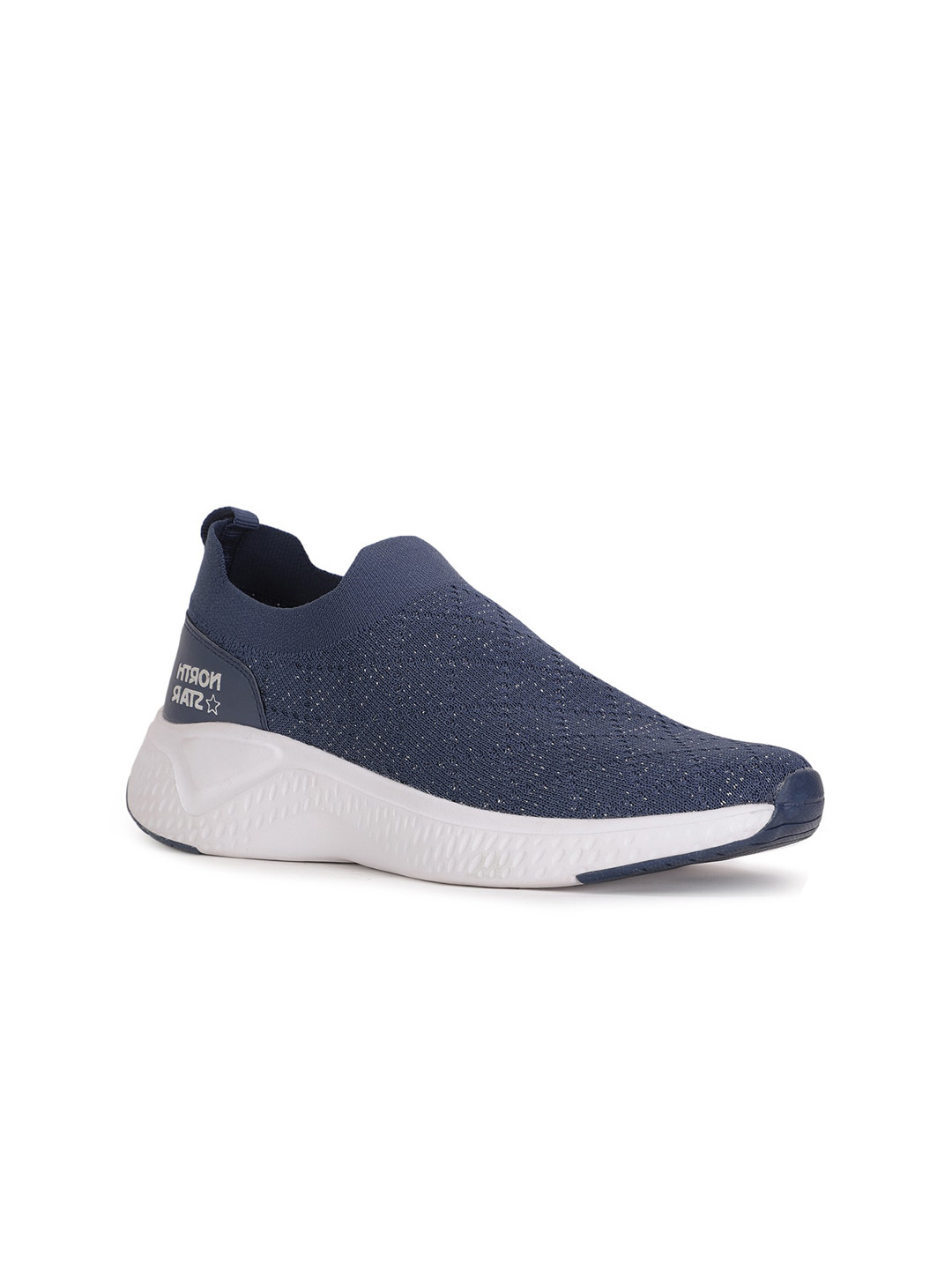 North Star Women Blue Woven Design Slip-On Sneakers