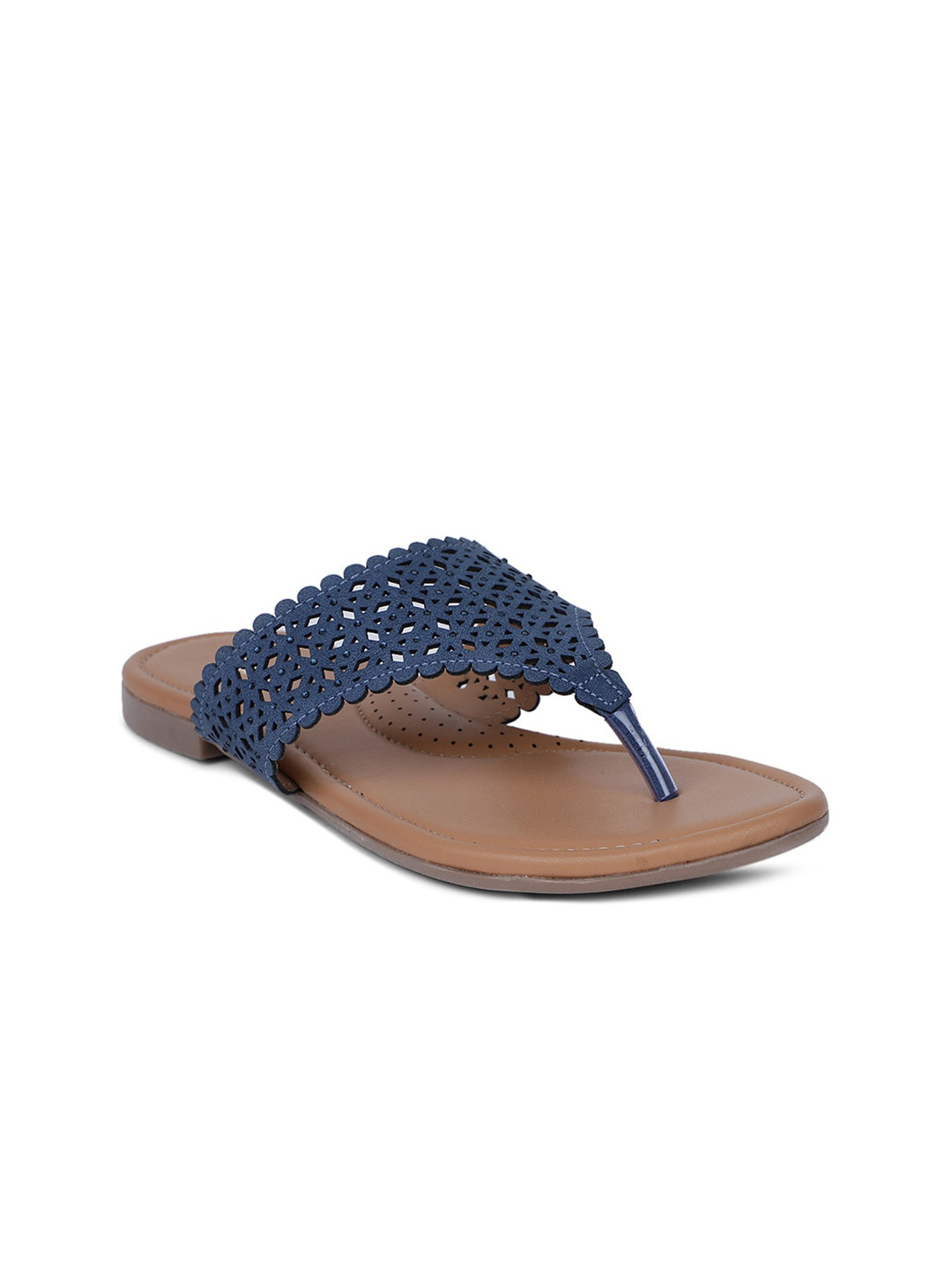 Bata Women Blue T-Strap Flats