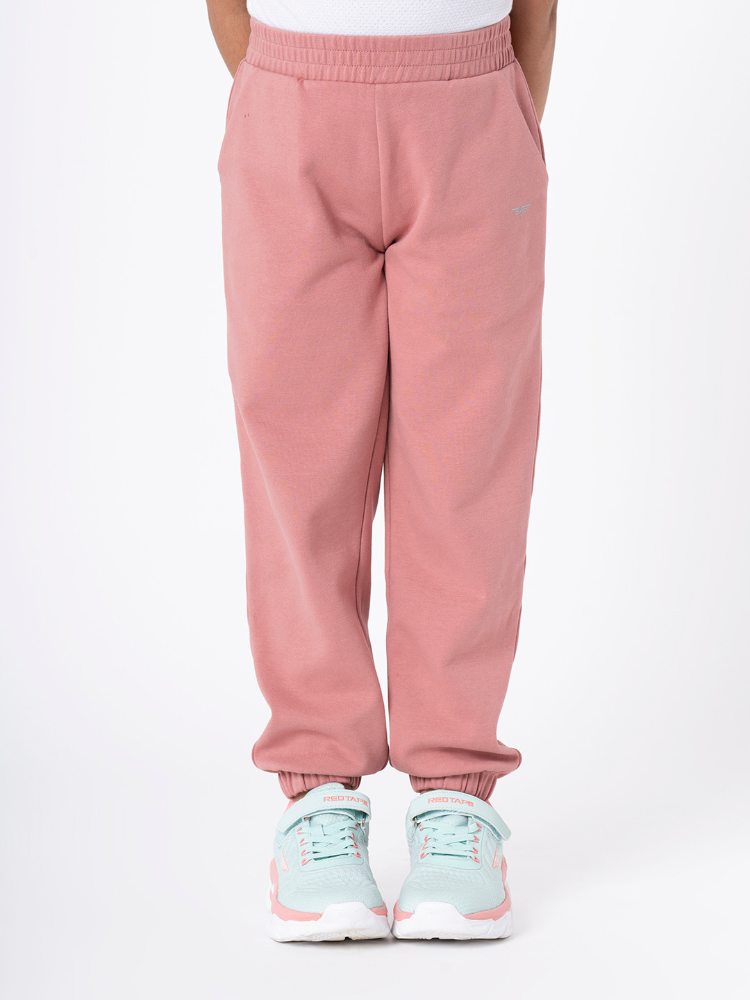 Red Tape Girls Pink Solid Cotton Joggers