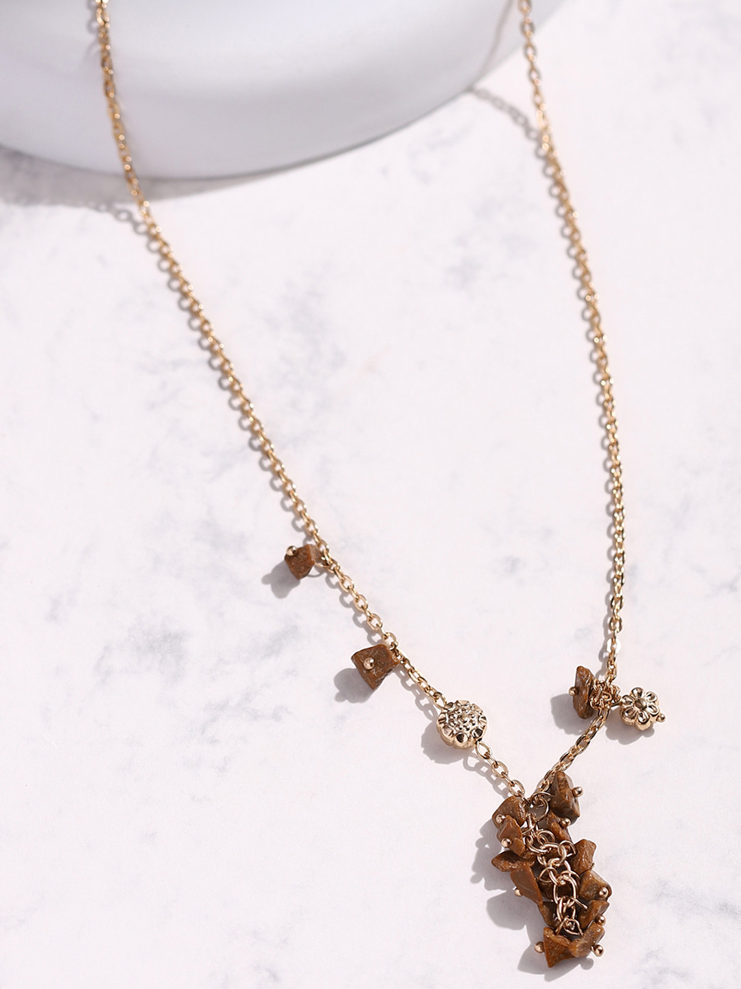 DEEBACO Gold-Plated Unakite Necklace