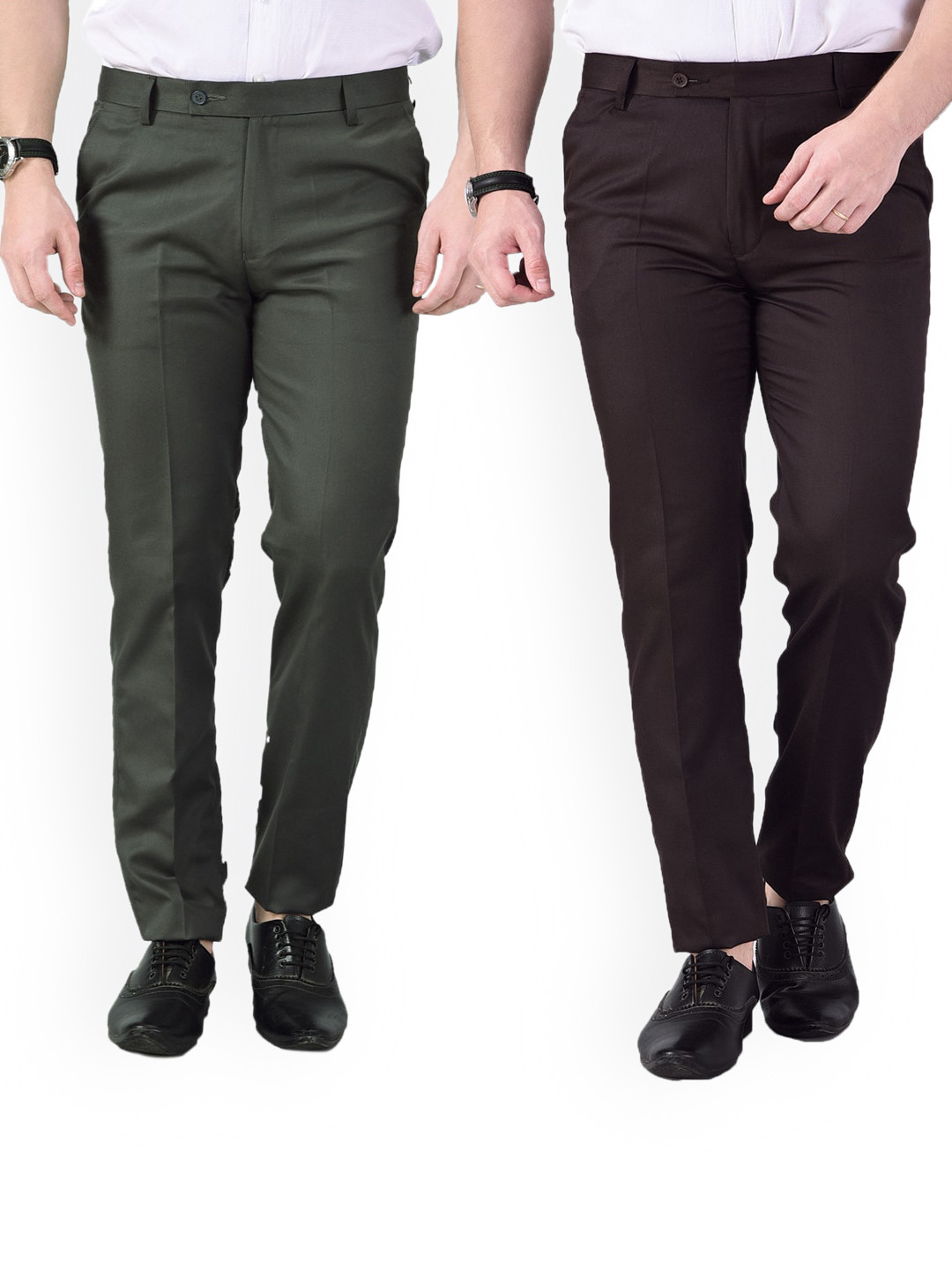 AD & AV Men Brown Classic Easy Wash Chinos Trousers