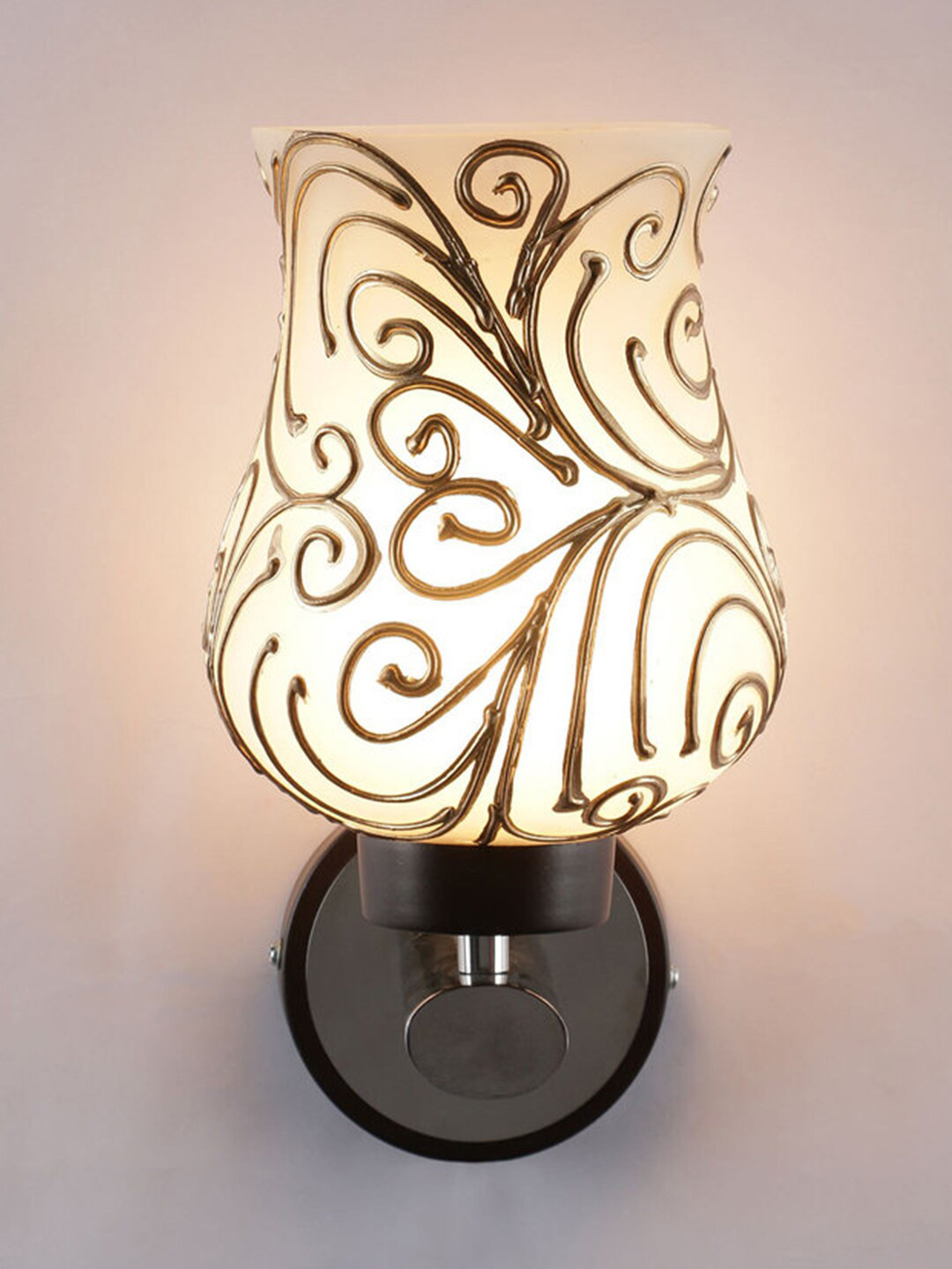 Devansh White & Gold-Toned Traditional Wall Mounted Lamp