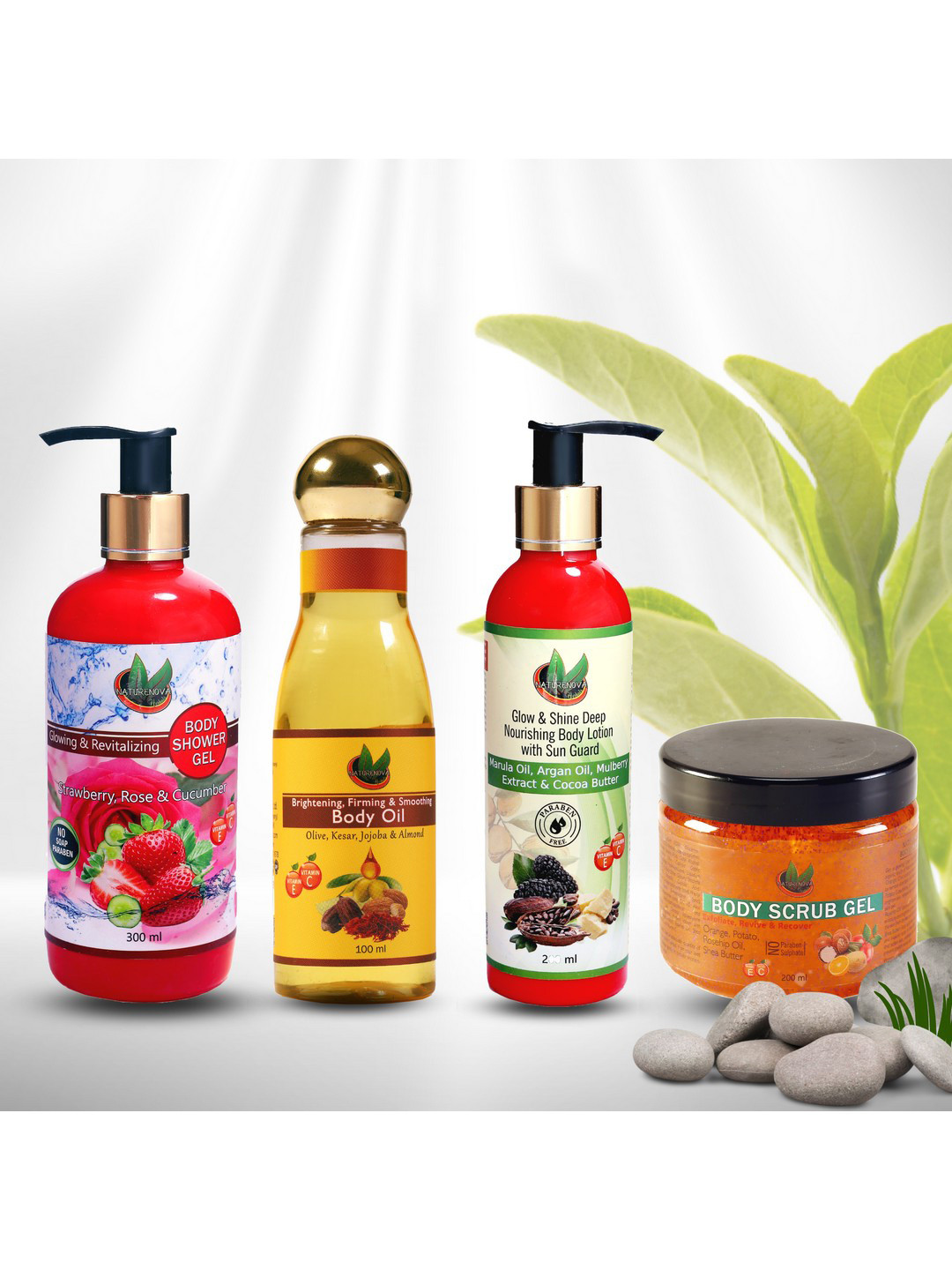 NatureNova Herbals Bath & Body Combo - 800ml