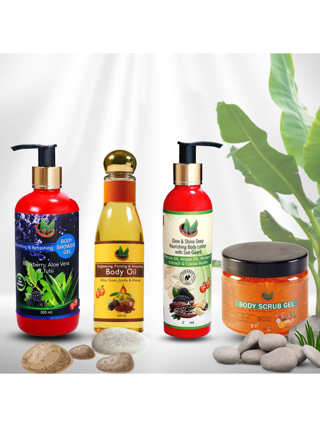 NatureNova Herbals Bath & Body Combo - 800ml