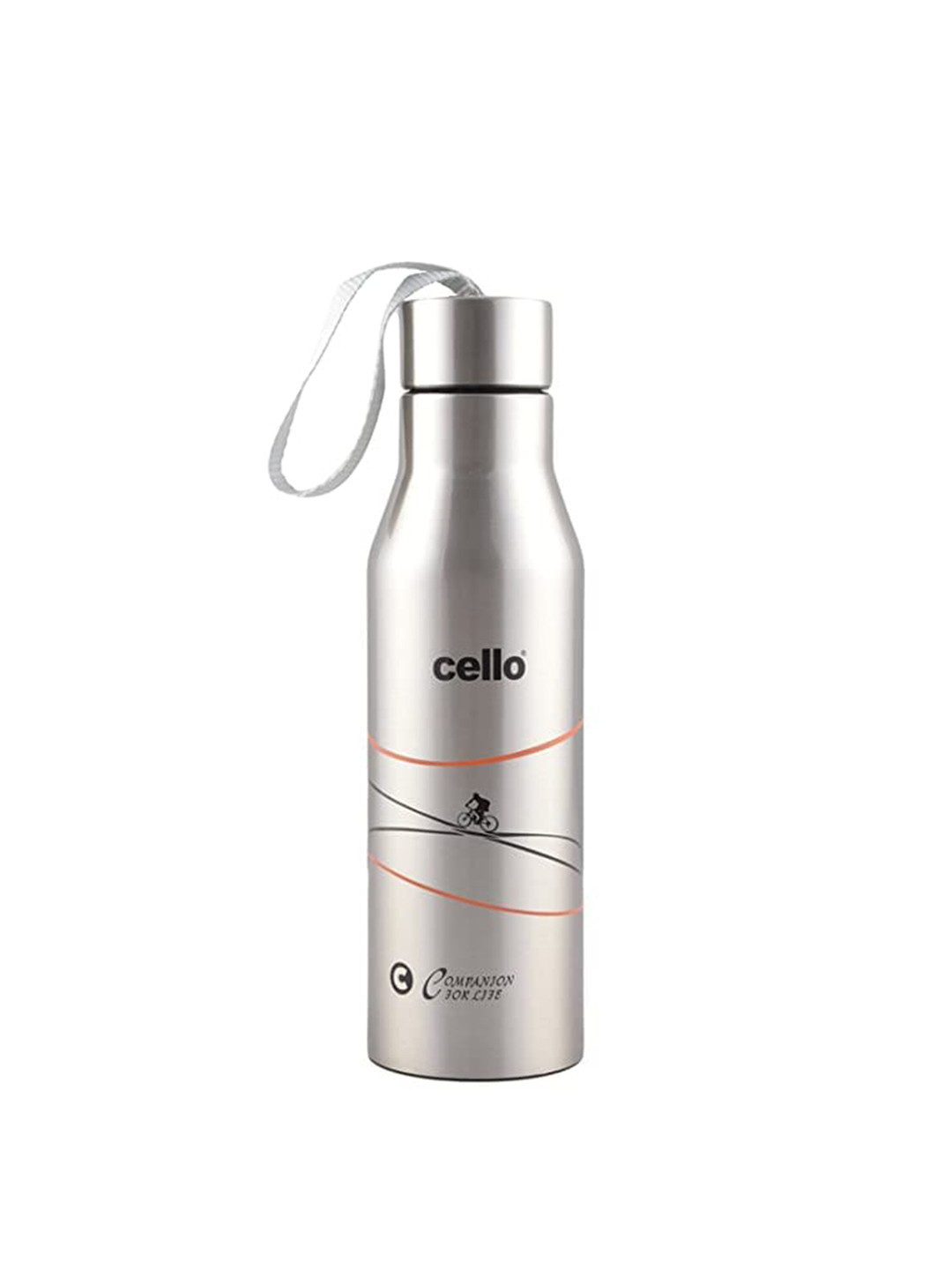 Cello Refresh Silver Typography Stainless Steel Double Wall Vacuum Flask - 900ml
