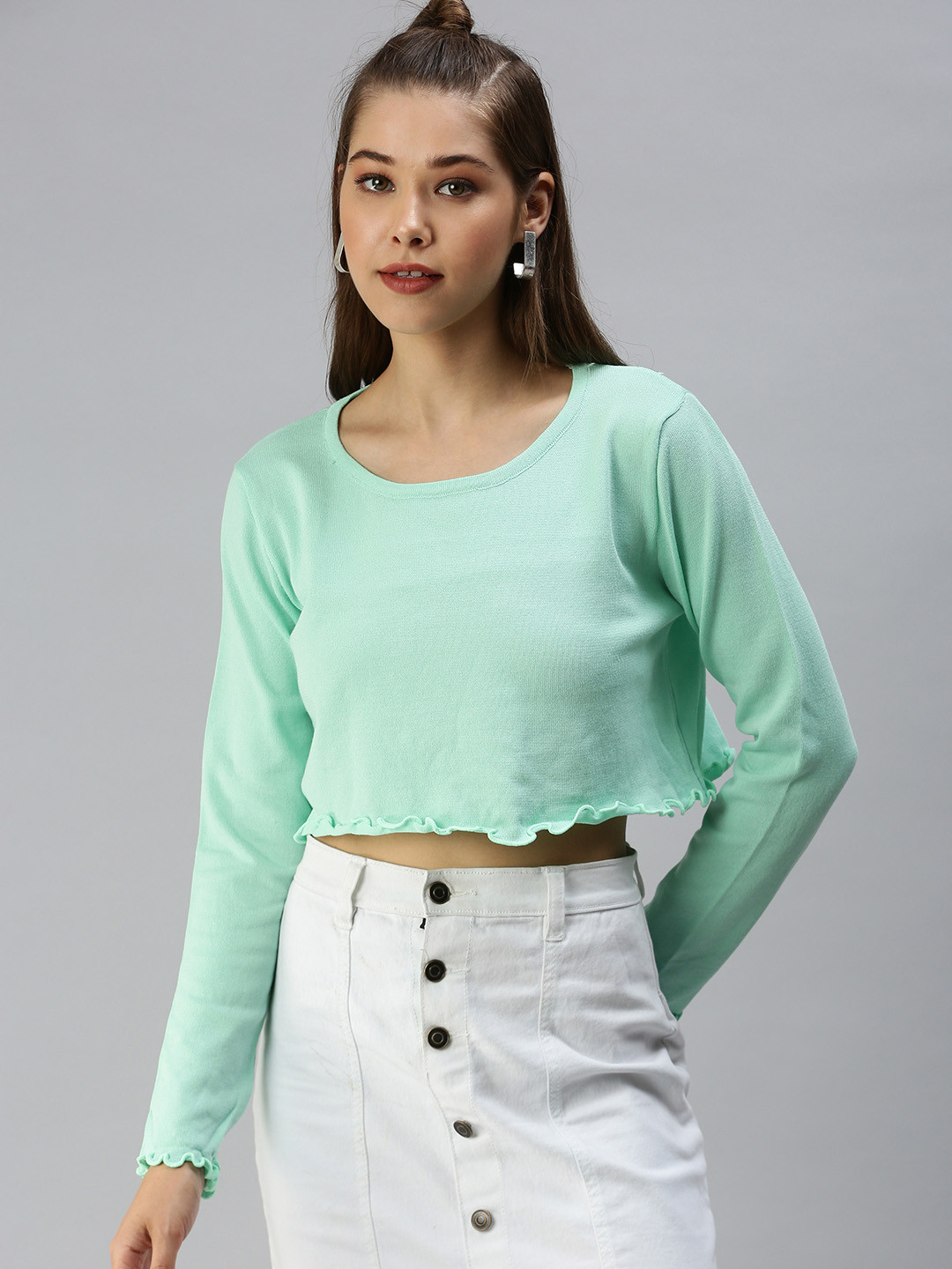 SHOWOFF Green Crop Top