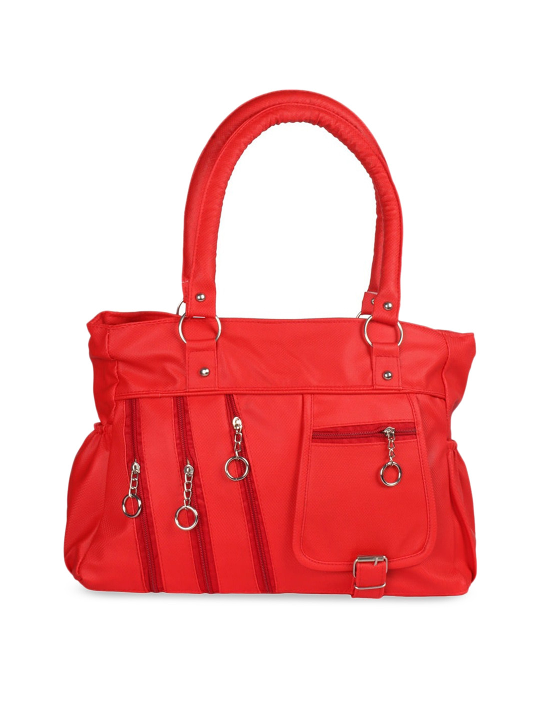BELLINA Red Structured Shoulder Bag