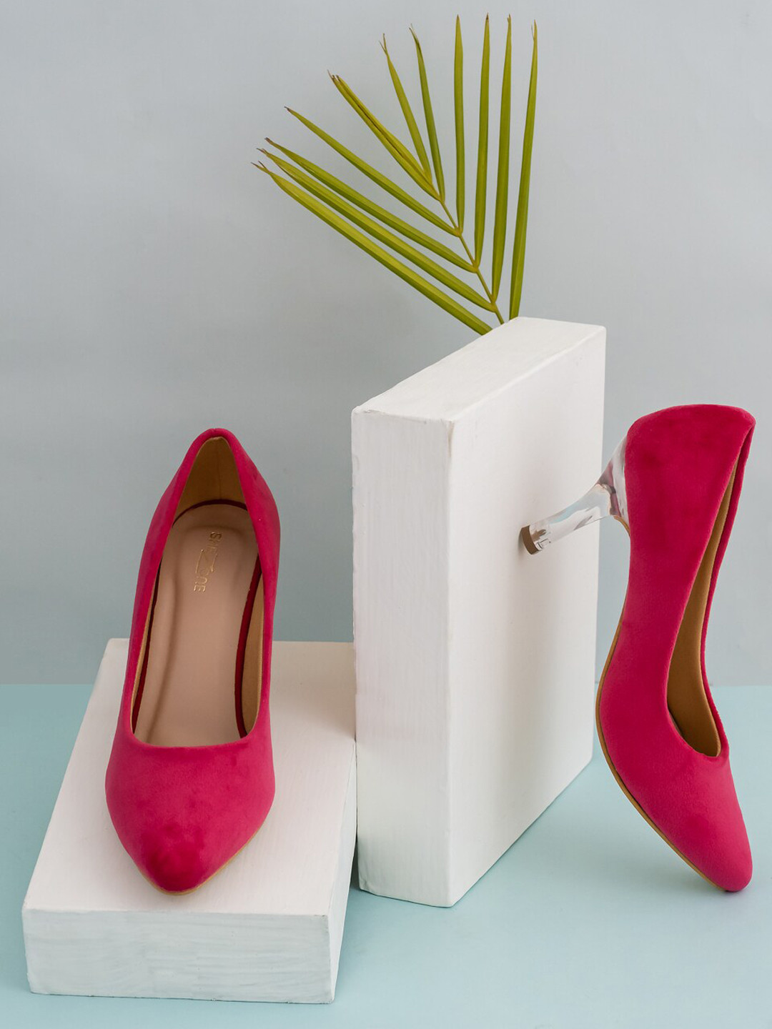 Shezone Red Suede Block Pumps