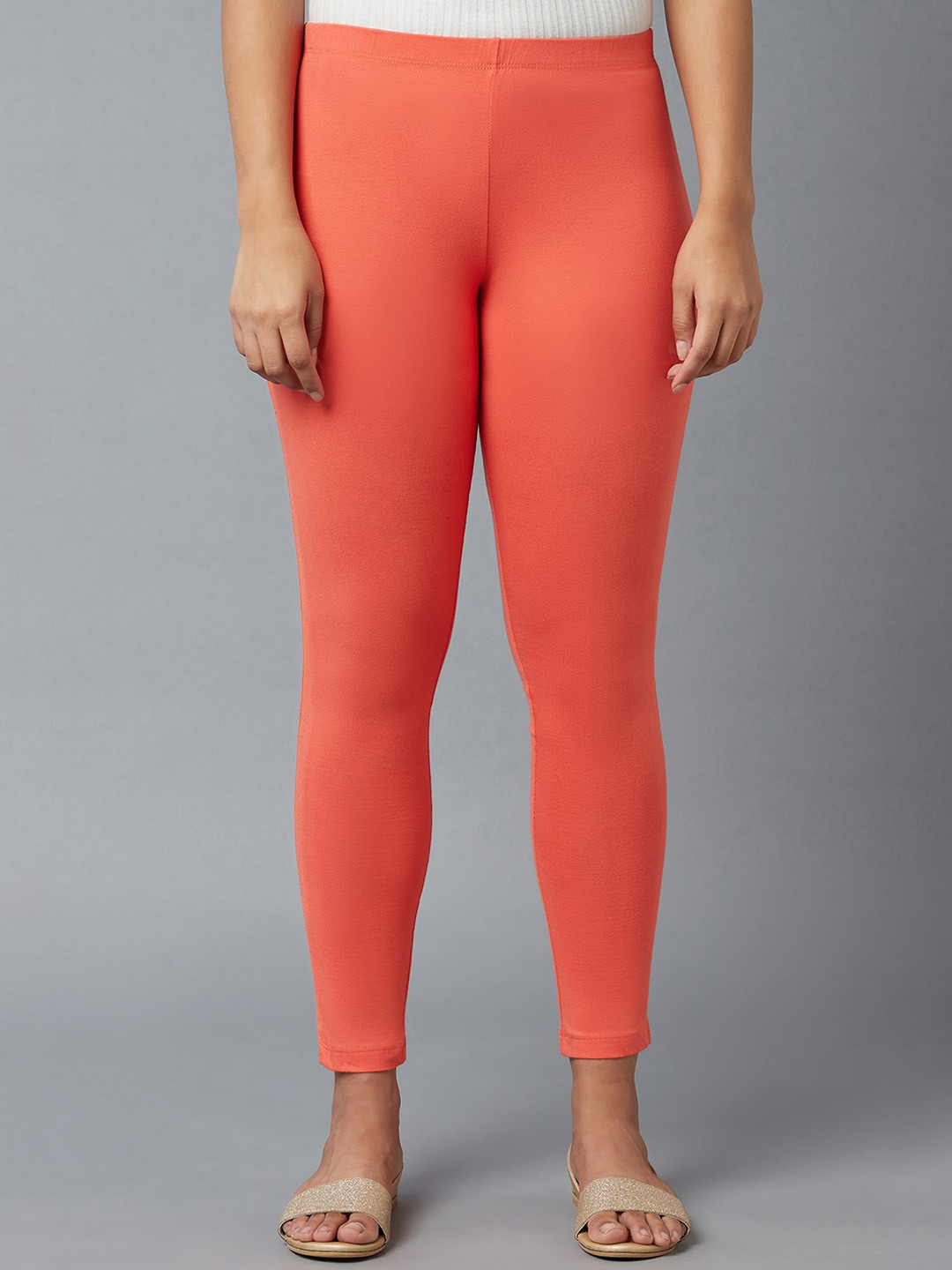 elleven Women Orange Solid Tights