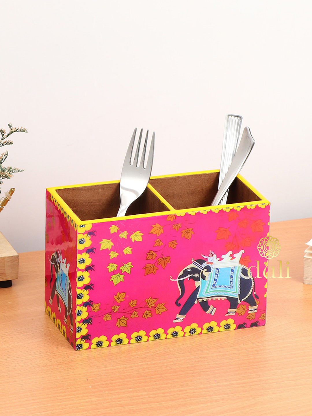 DULI Pink Elephant Printed Handmade Utility Holder