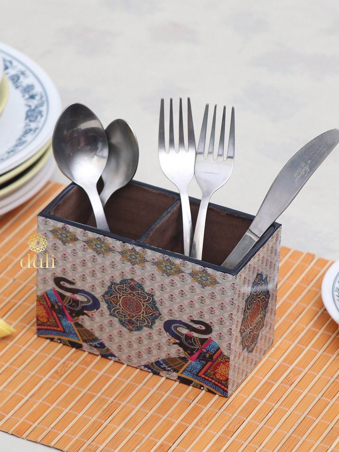 DULI Blue Handmade Cutlery Holder