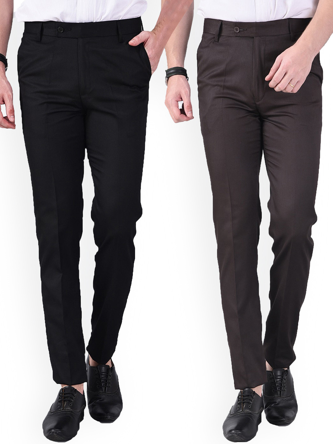 AD & AV Men Copper-Toned Classic Easy Wash Chinos Trousers