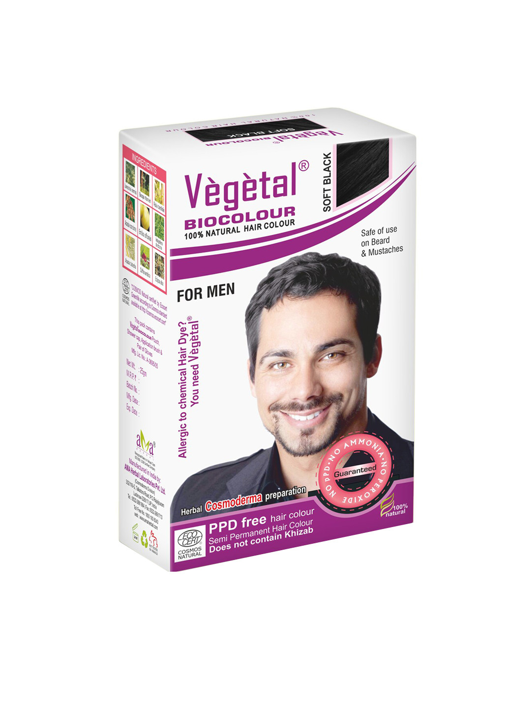 Vegetal Men Bio Color - Soft Black 25 gm