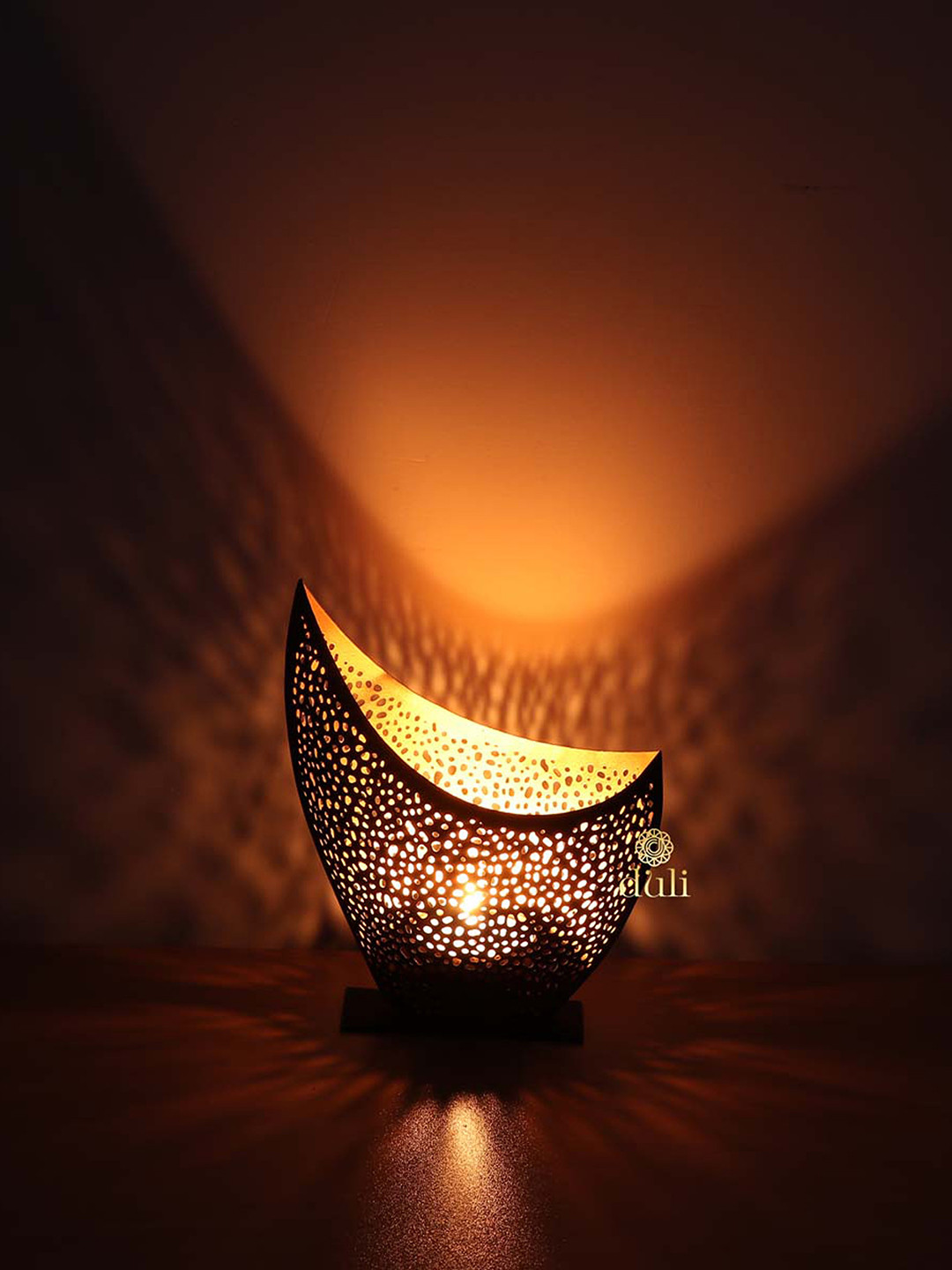 DULI Black Shadow Boat Votive Tealight Candle Holders