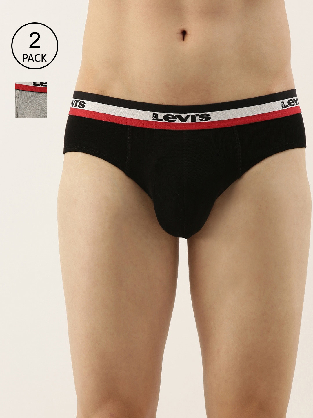 Levis Men Pack Of 2 Smartskin Technology Cotton Briefs with Tag Free Comfort-002A