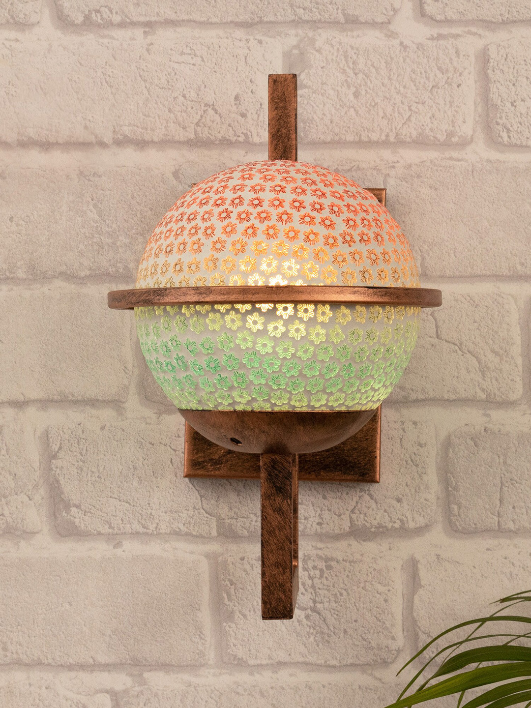 Homesake Copper-Toned Floral Wall Lamp