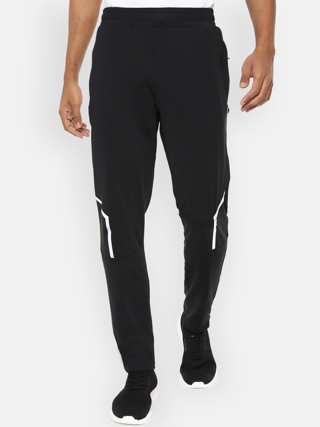Van Heusen Flex Men Black Solid Slim-Fit Sports Track Pants