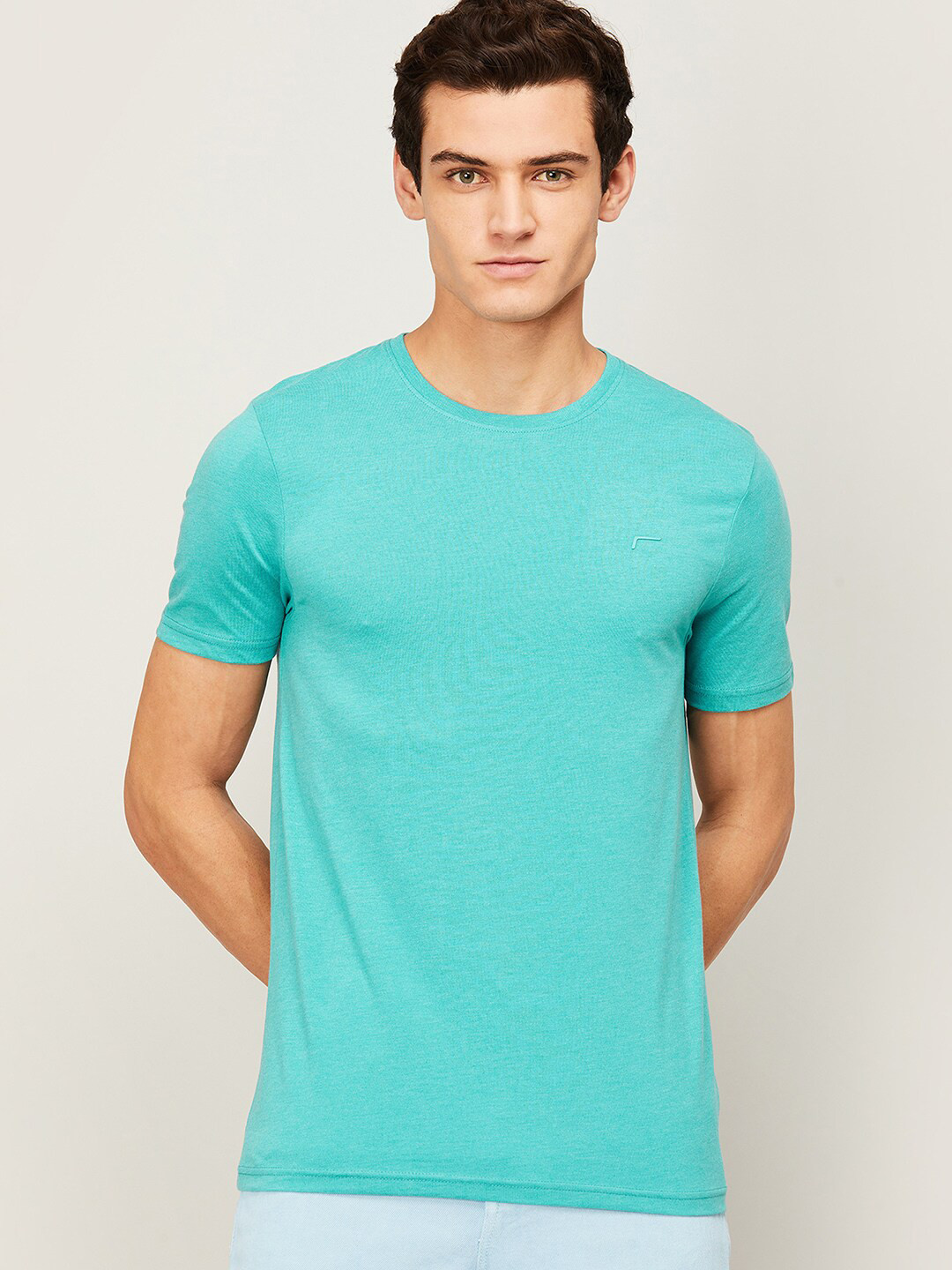 Fame Forever by Lifestyle Men Blue Raw Edge T-shirt