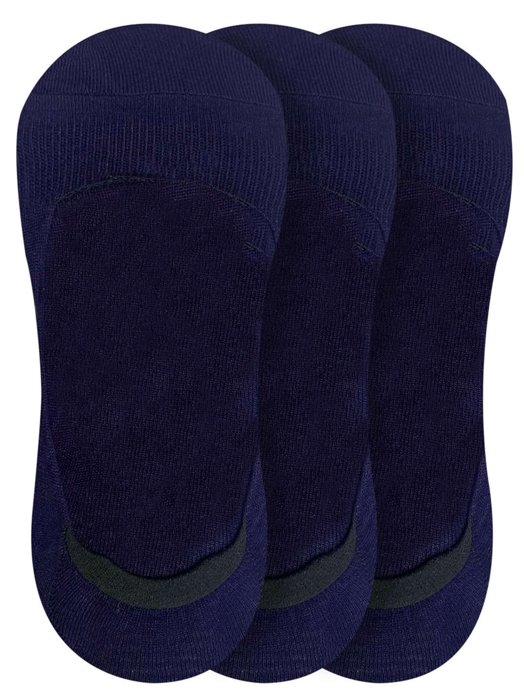 Heelium Women Solid Navy Blue Pack of 3 Odour Free Breathable Low Cut Bamboo Shoe Liners Socks