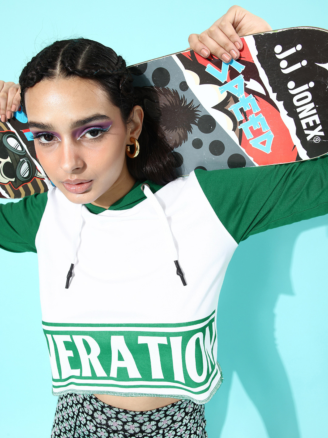 abof Women Attractive Multi-Coloured Typography Asymmetry Sweatshirt