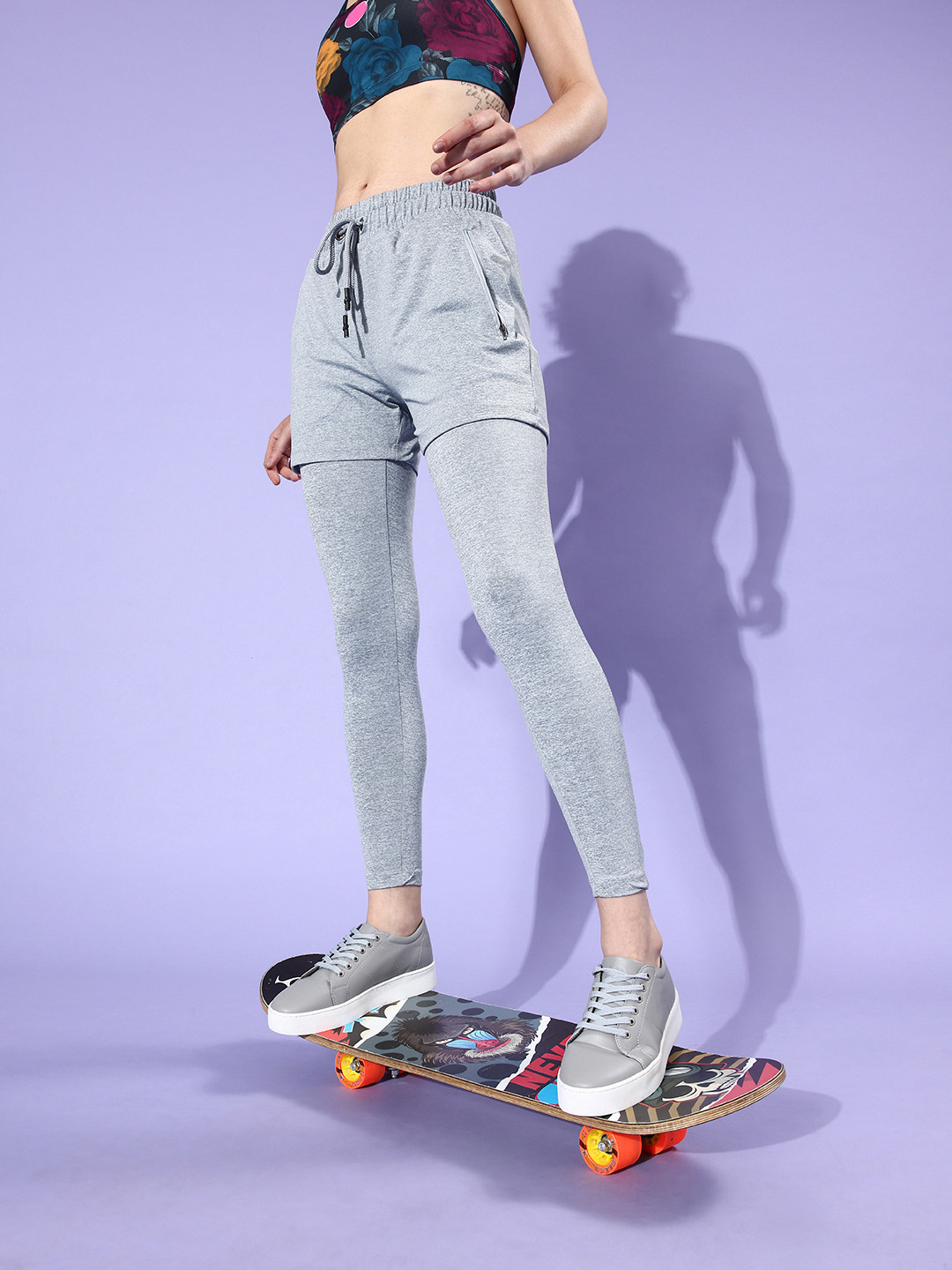 abof Women Beautiful Grey Solid All in the Details Track Pants