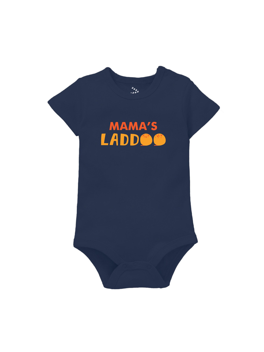 Zeezeezoo Infant Kids Navy Blue Mamas Laddoo Print Bodysuit