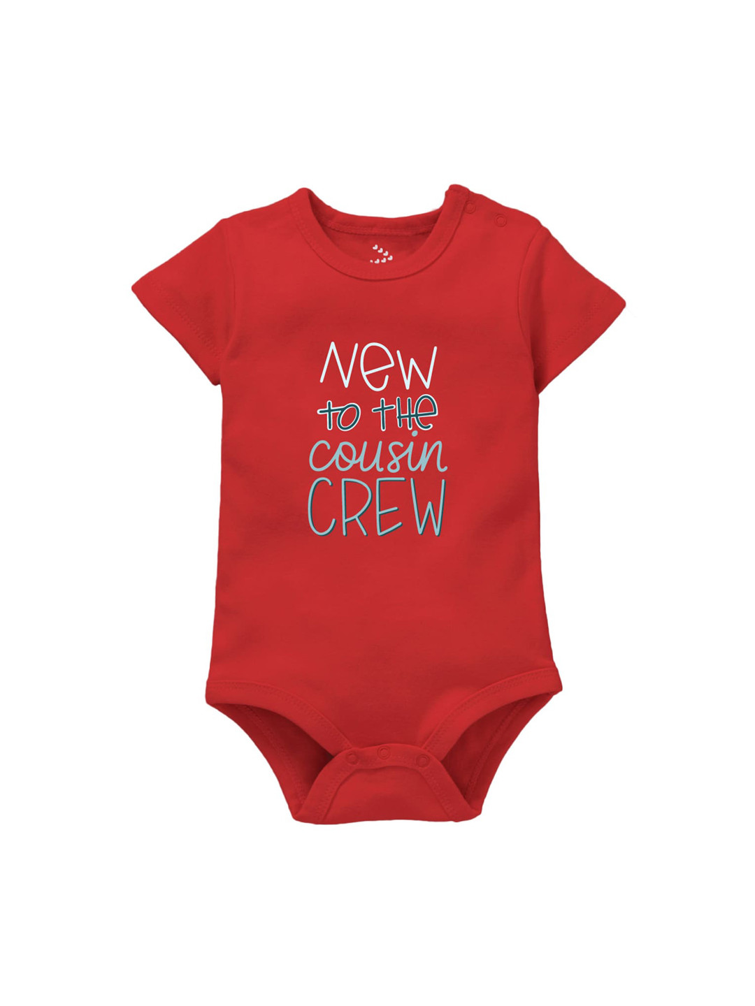 Zeezeezoo Infant Kids Red New to The Cousin Crew Print Bodysuit