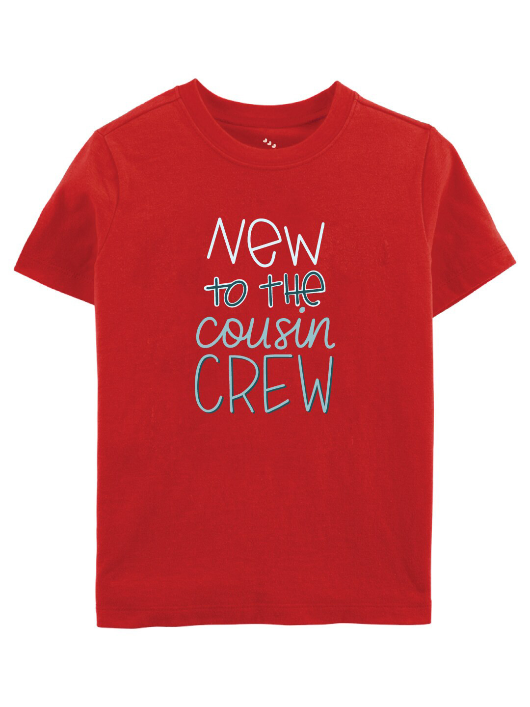 Zeezeezoo Kids Red New to the cousin crew Printed Pure Cotton T-shirt