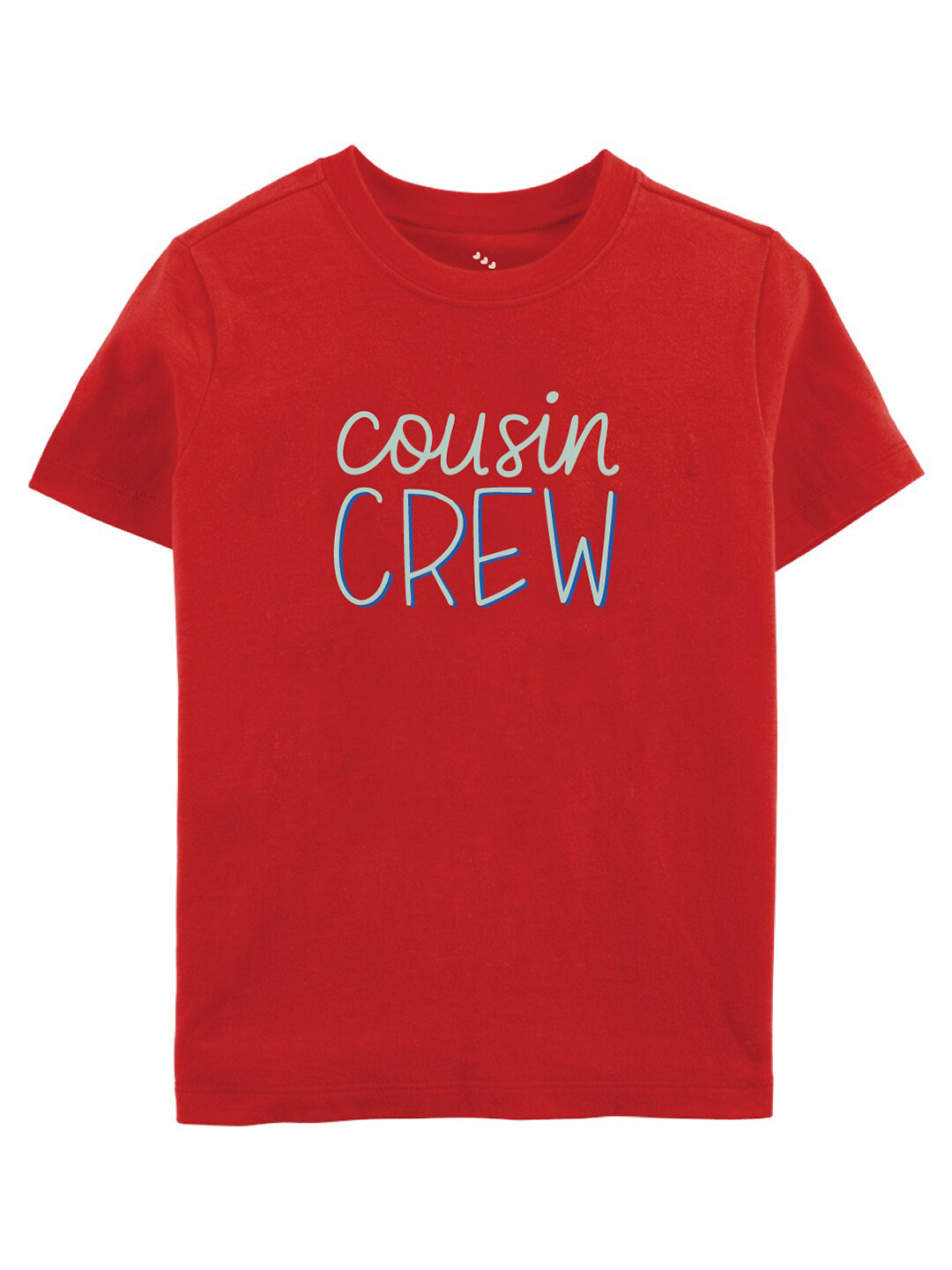 Zeezeezoo Kids Red Cousin Crew Printed Pure Cotton T-Shirt