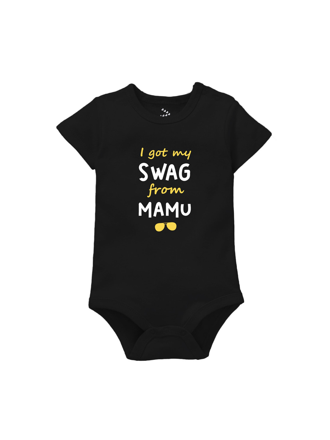 Zeezeezoo Infant Kids Black Swaag from Mamu Print Bodysuit