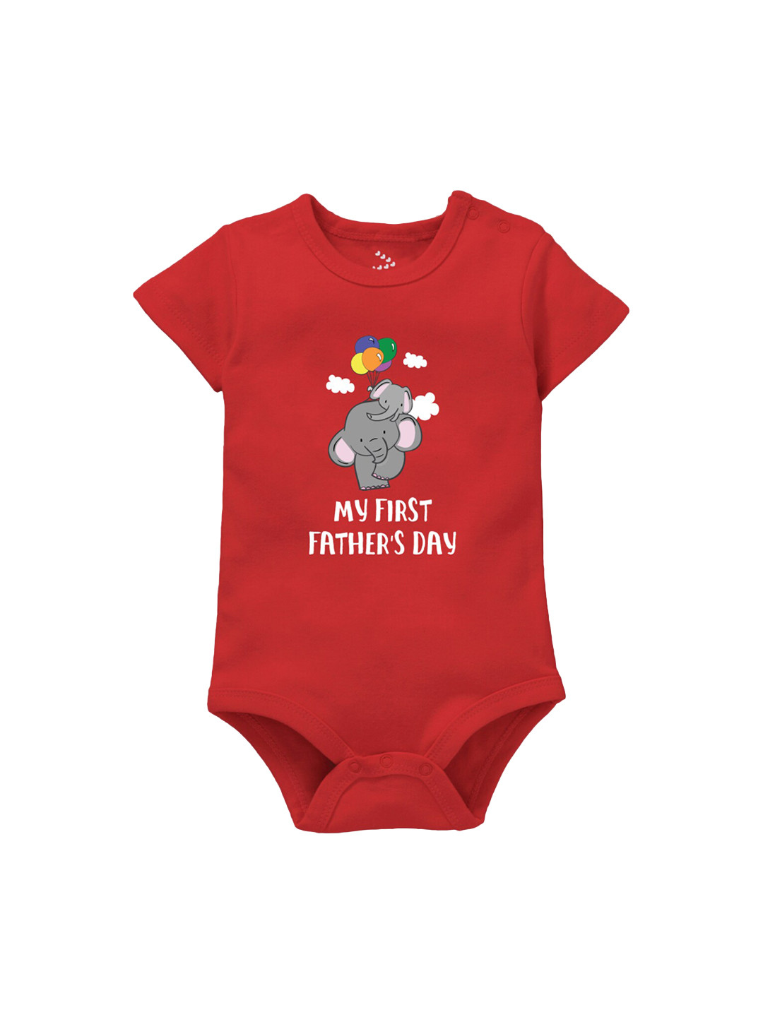 Zeezeezoo Infant Kids Red First Fathers day Print Bodysuit