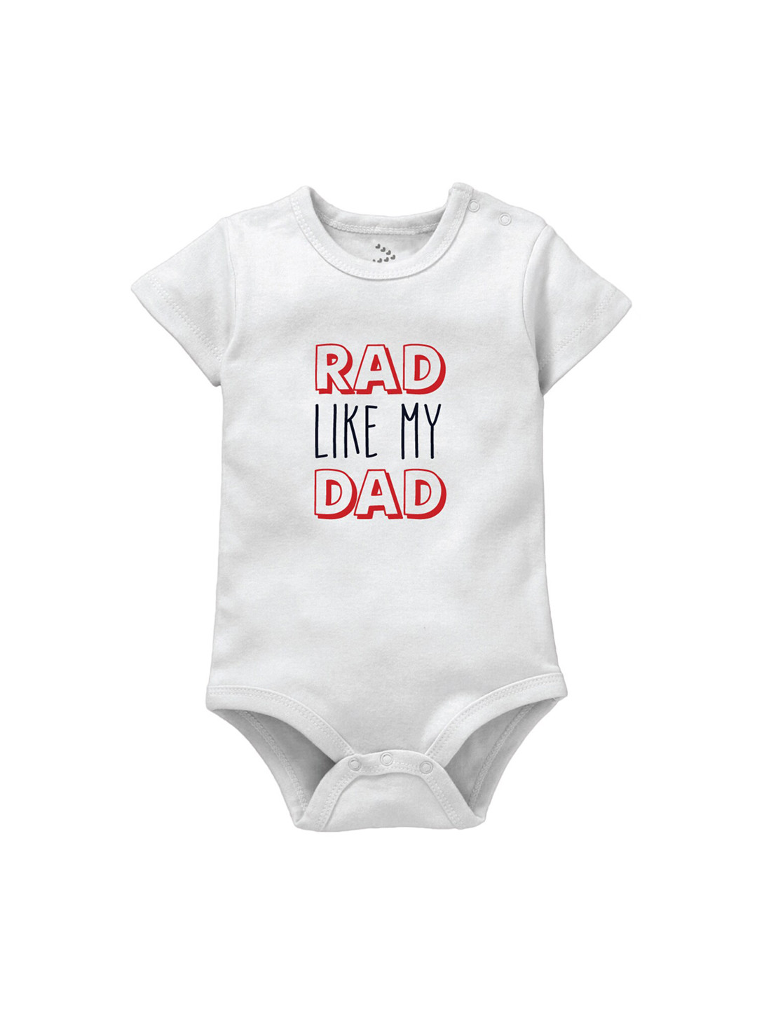 Zeezeezoo Infant Kids White RAD Like DAD Print Bodysuit