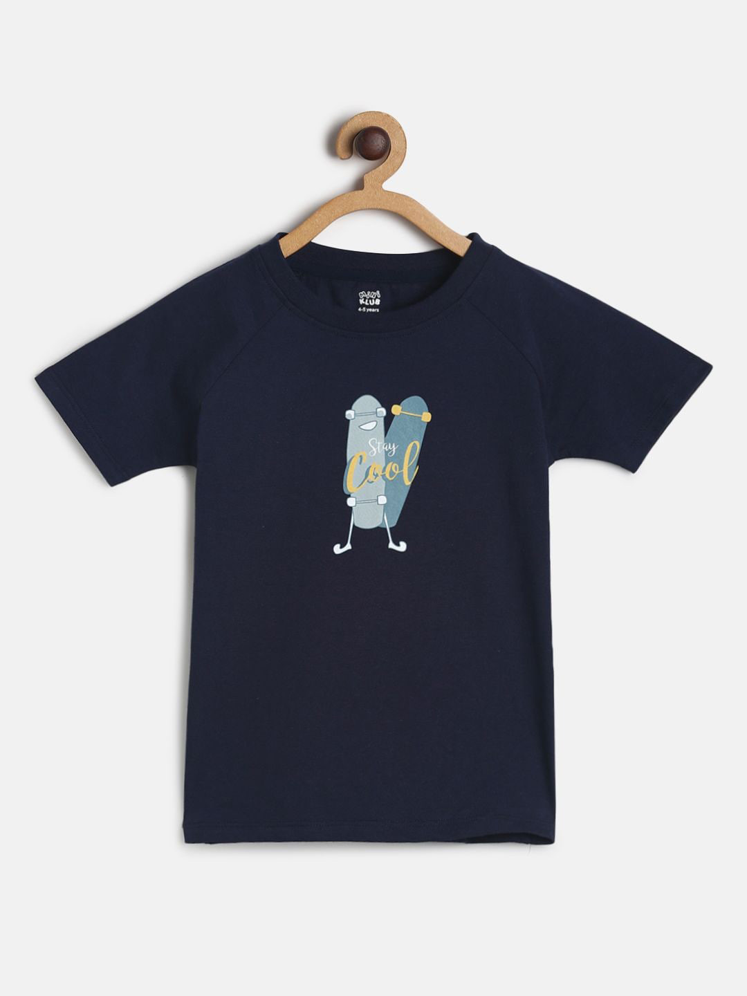 MINI KLUB Boys Blue Printed Applique T-shirt