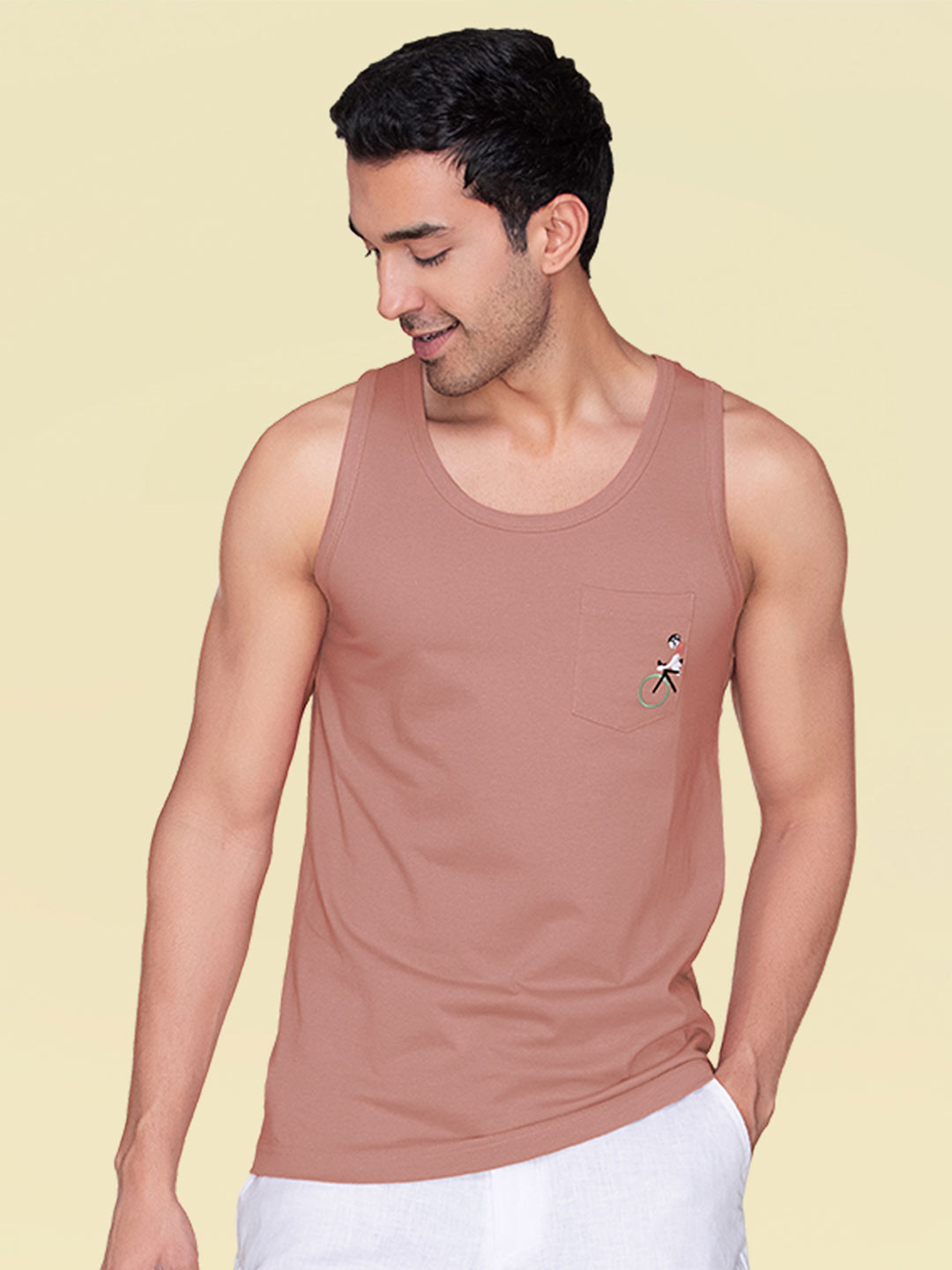 XYXX Men Rose Pink High Moisture Absorbing Workout Vest with Anti-bacterial Silver Finish