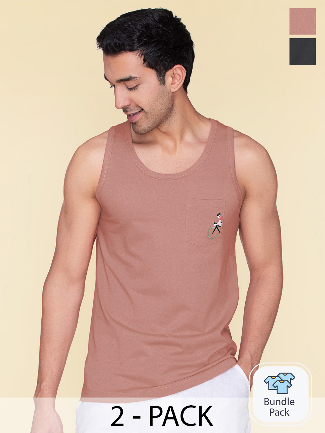 XYXX Men Pack Of 2 High Moisture Absorbing Workout Vest with Anti-bacterial Silver Finish