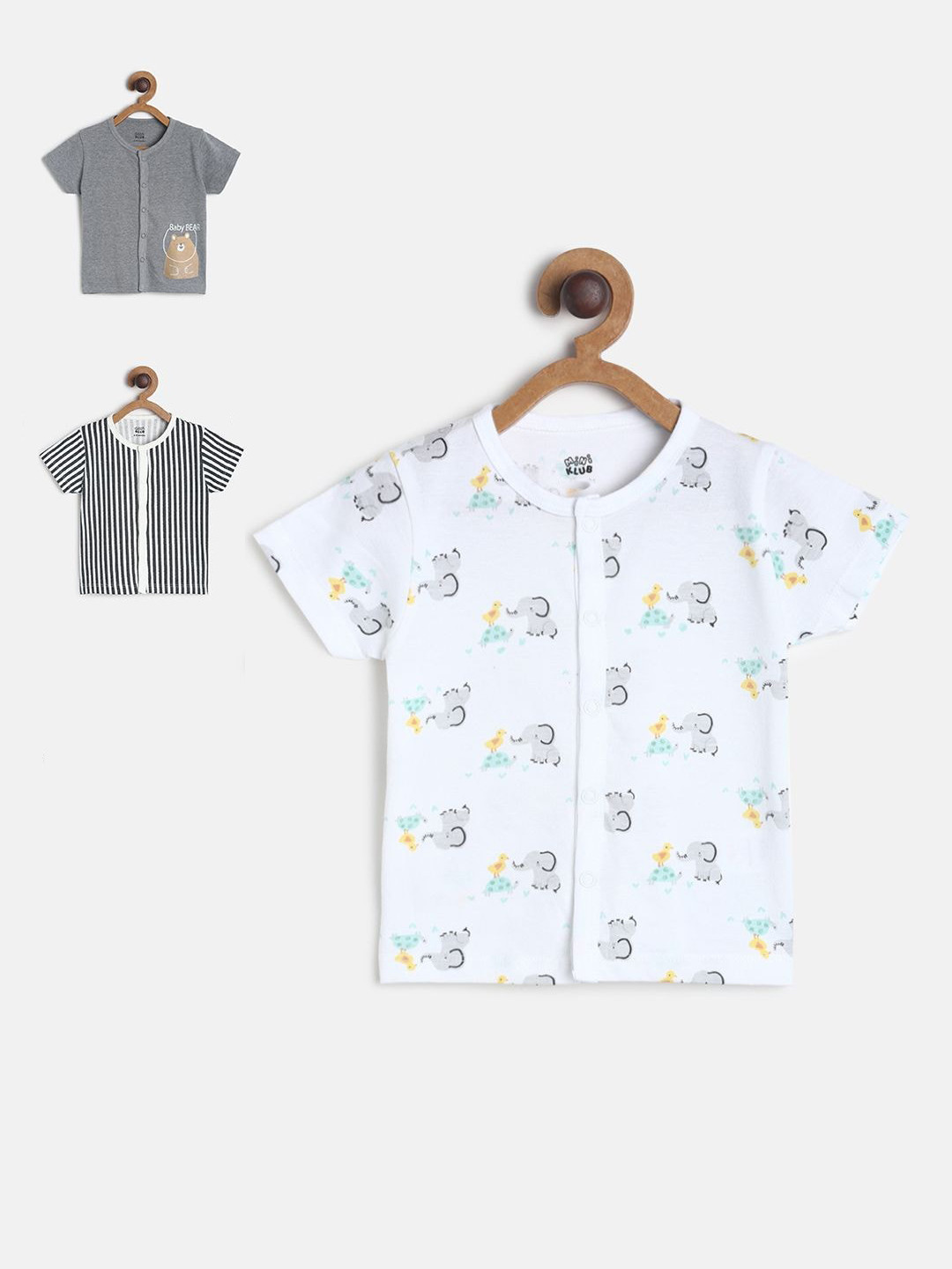 MINI KLUB Boys Pack of 3 Printed Cotton Innerwear Vests