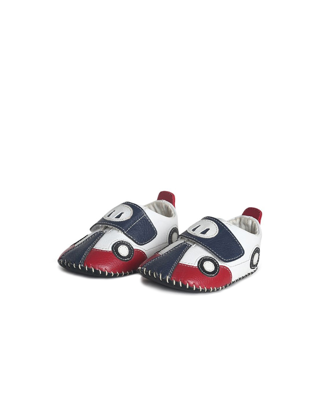 MINI KLUB Boys White Printed PU Mojaris