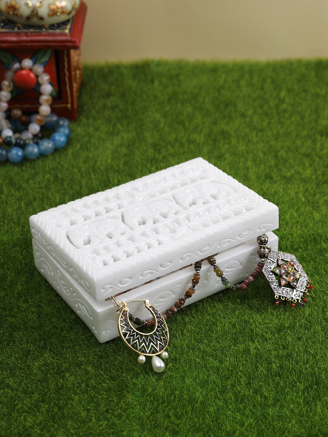 Aapno Rajasthan White Self-Design Storage Organisers