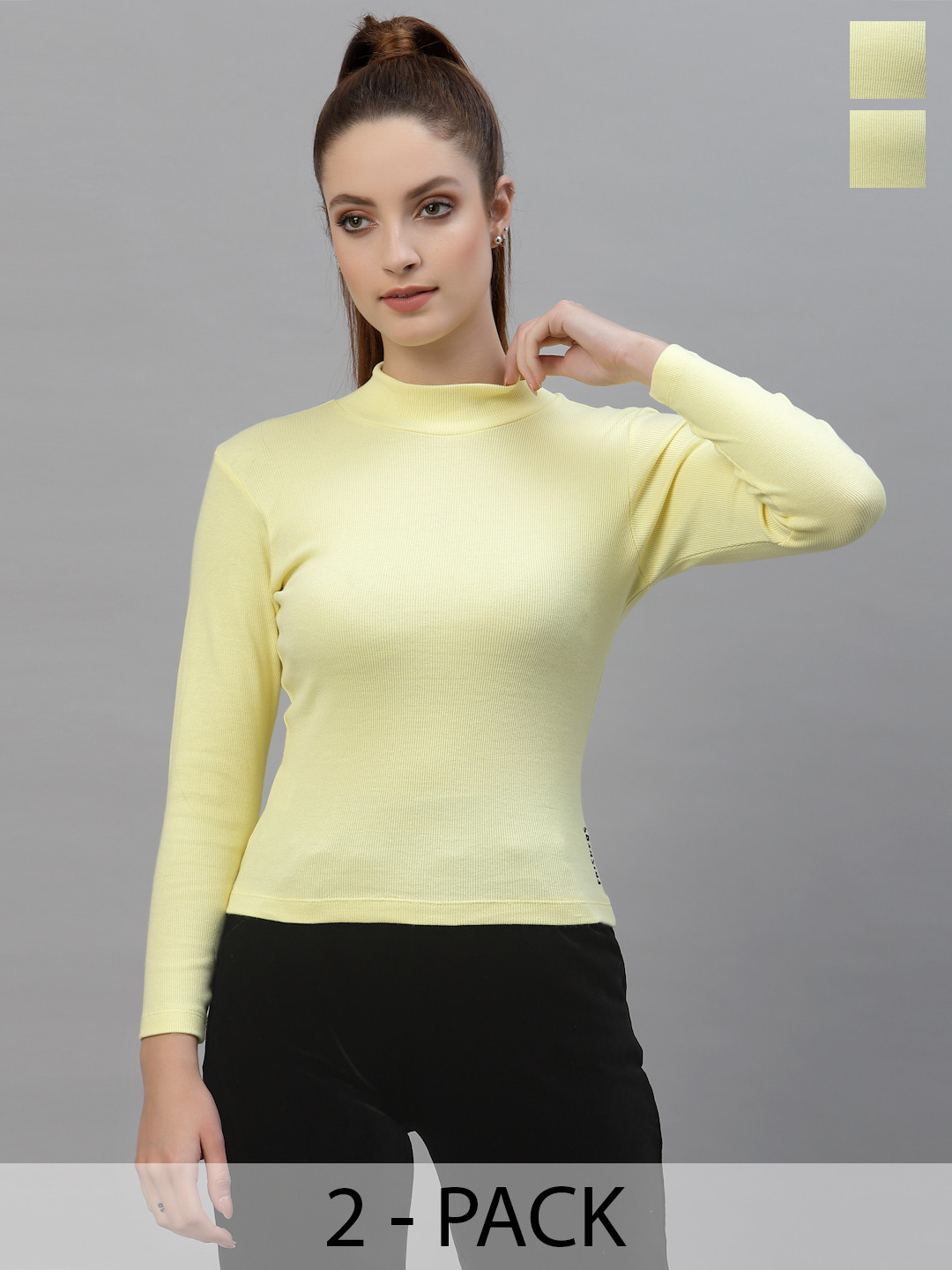 Friskers Women Pack Of 2 High Neck Tops