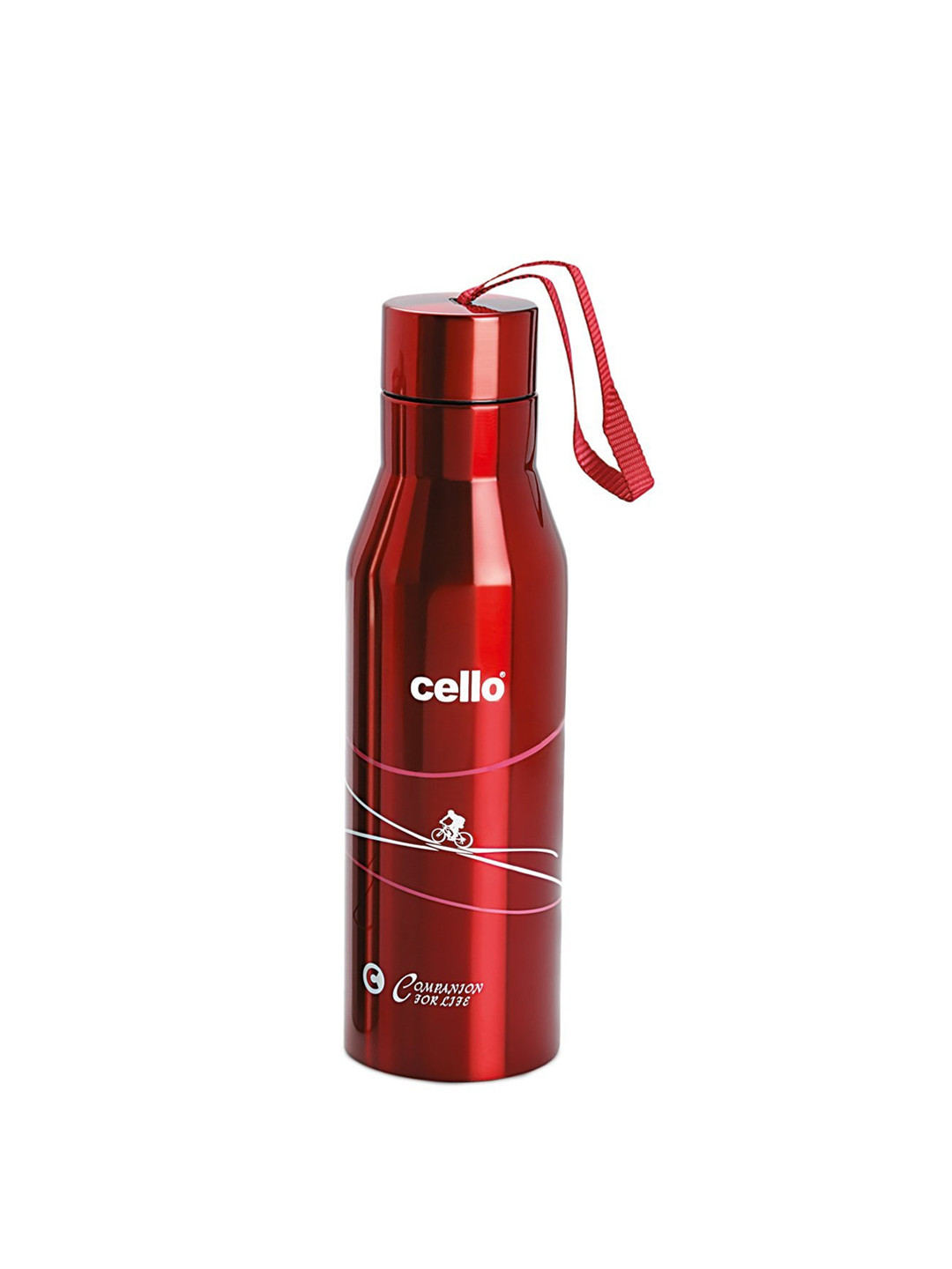 Cello Red Typography Stainless Steel Single Wall Vacuum Water Bottle - 750ml
