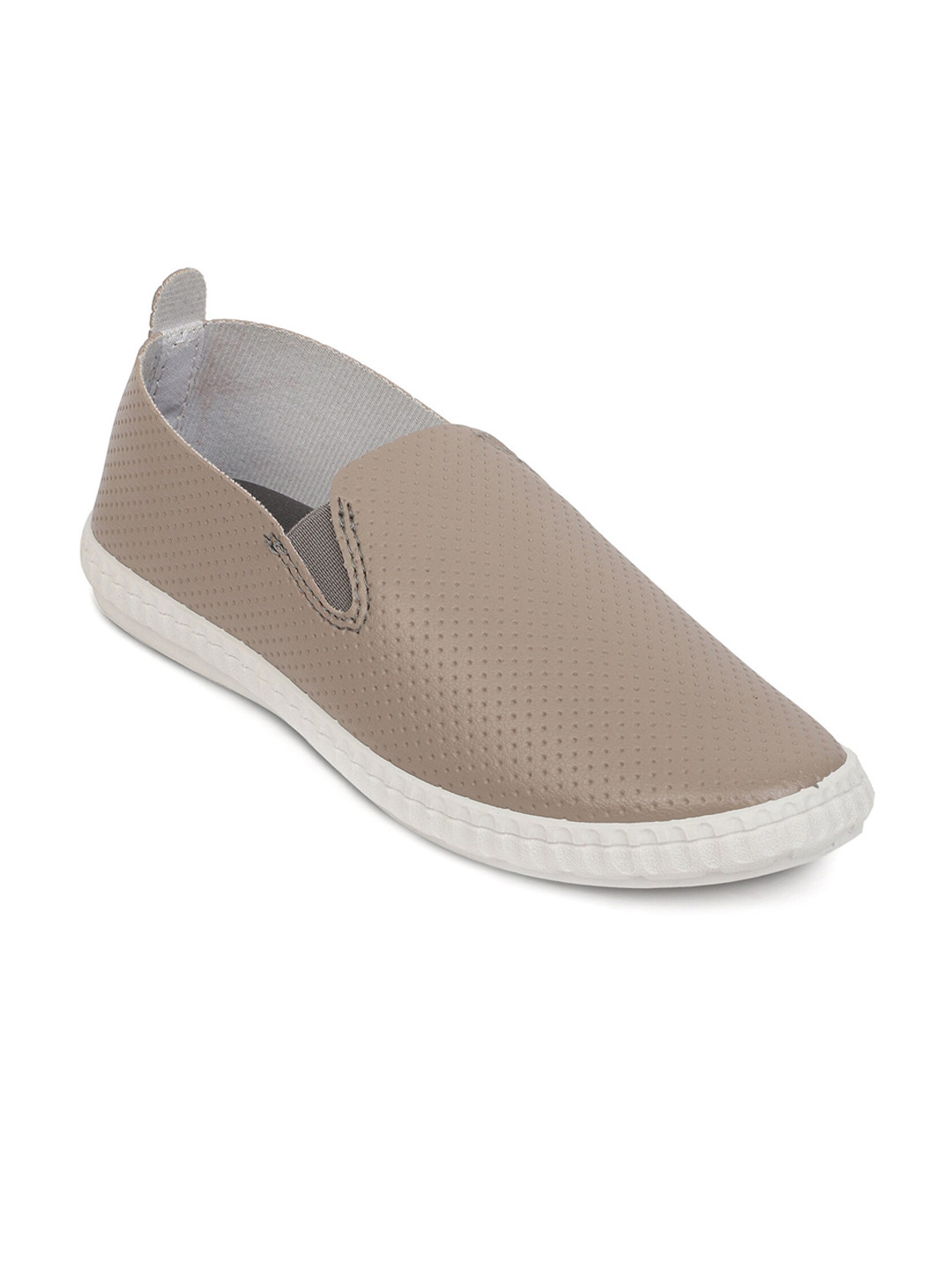 ICONICS Women Grey Perforations Slip-On Sneakers
