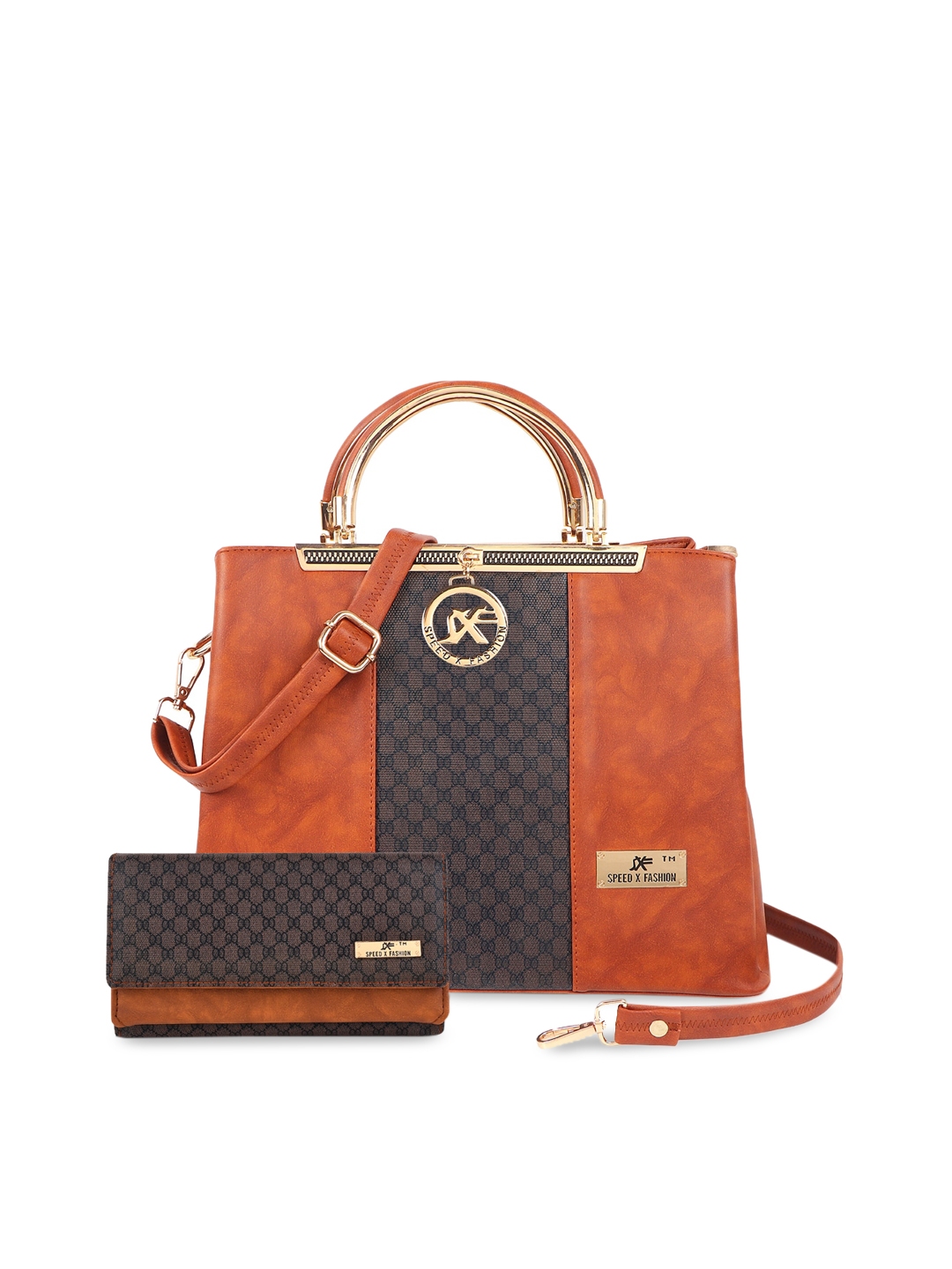 Buy SXF SPEED X FASHION Tan PU Oversized Structured Handheld Bag with Quilted Handbags for Women 18328034 Myntra