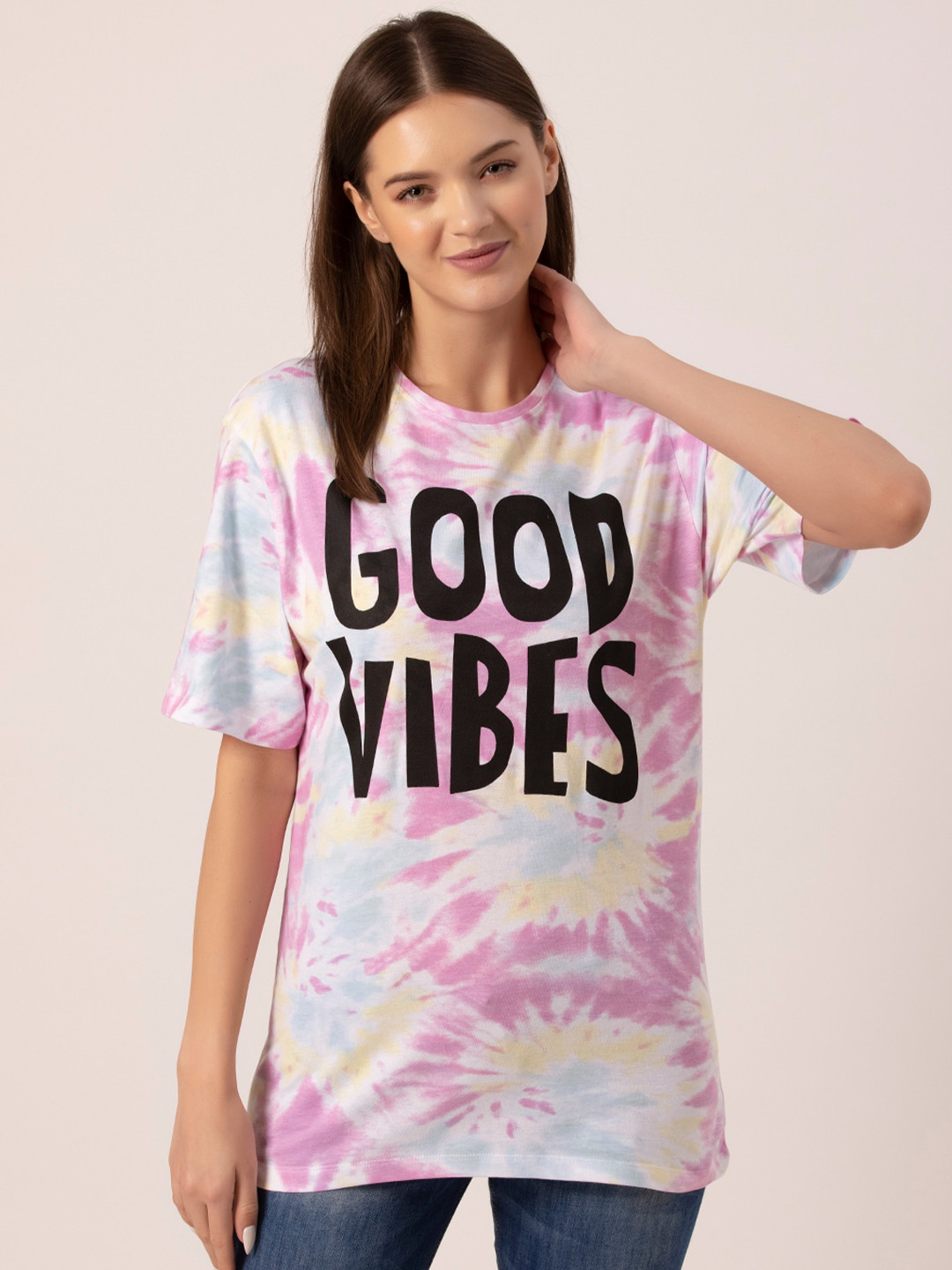 Lounge Dreams Floral Printed Pure Cotton Oversized T-shirt