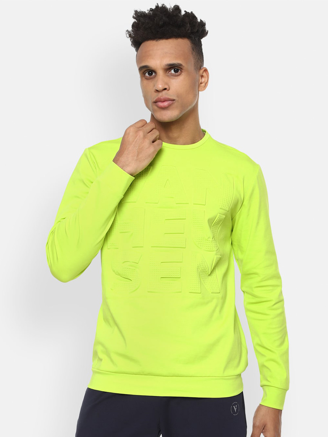 Van Heusen Flex Men Green Sports Running Sweatshirt
