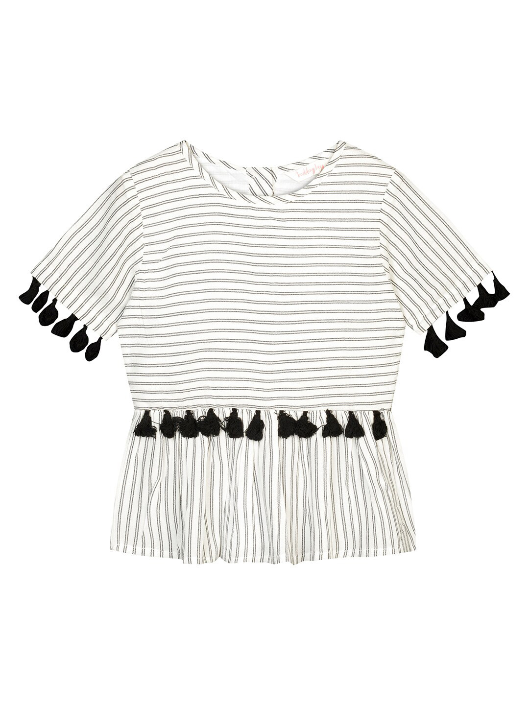 Budding Bees Black Striped Top