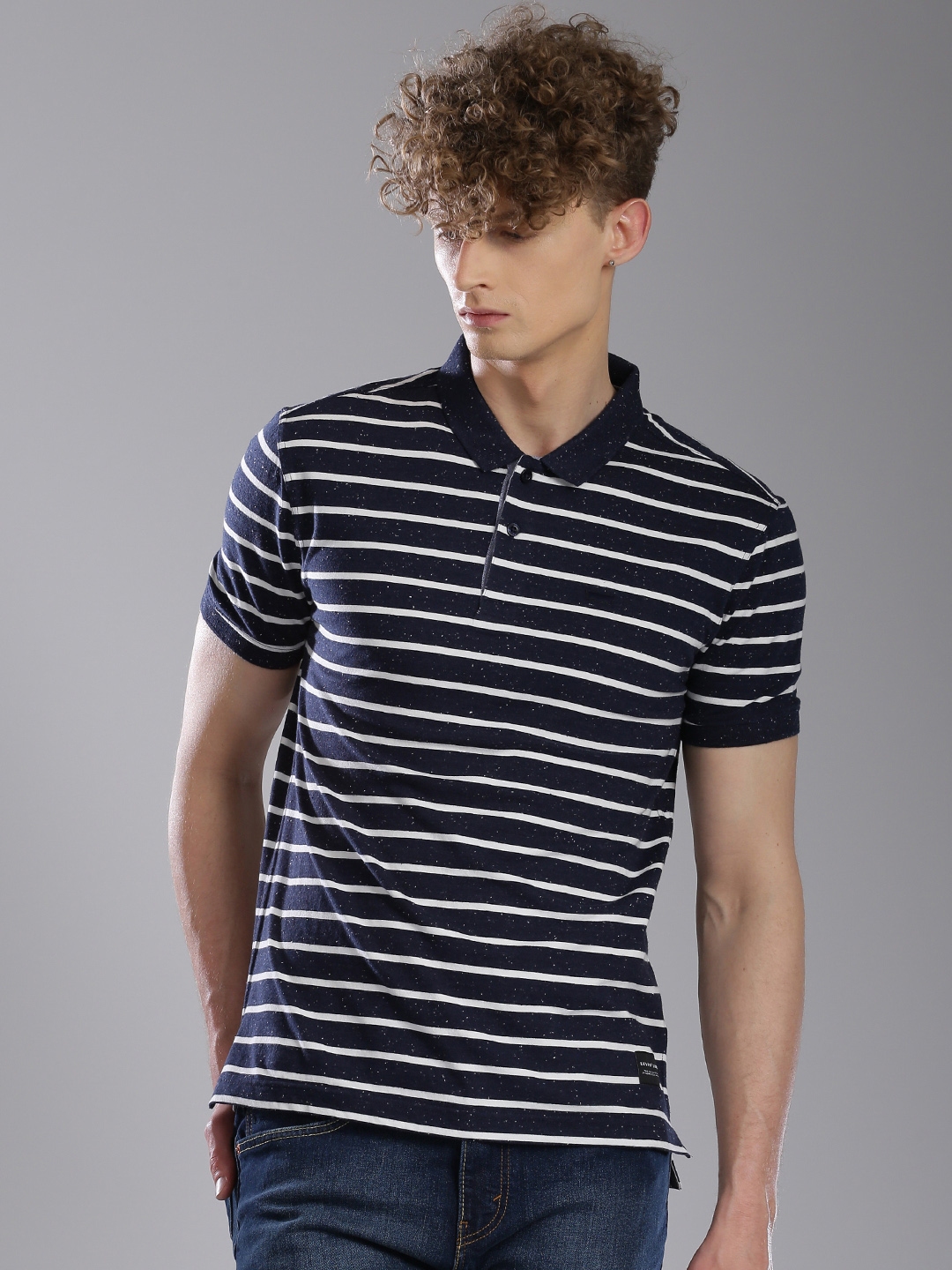 Buy Levis Men Navy & White Striped Polo T Shirt - Tshirts for Men 1833028 |  Myntra